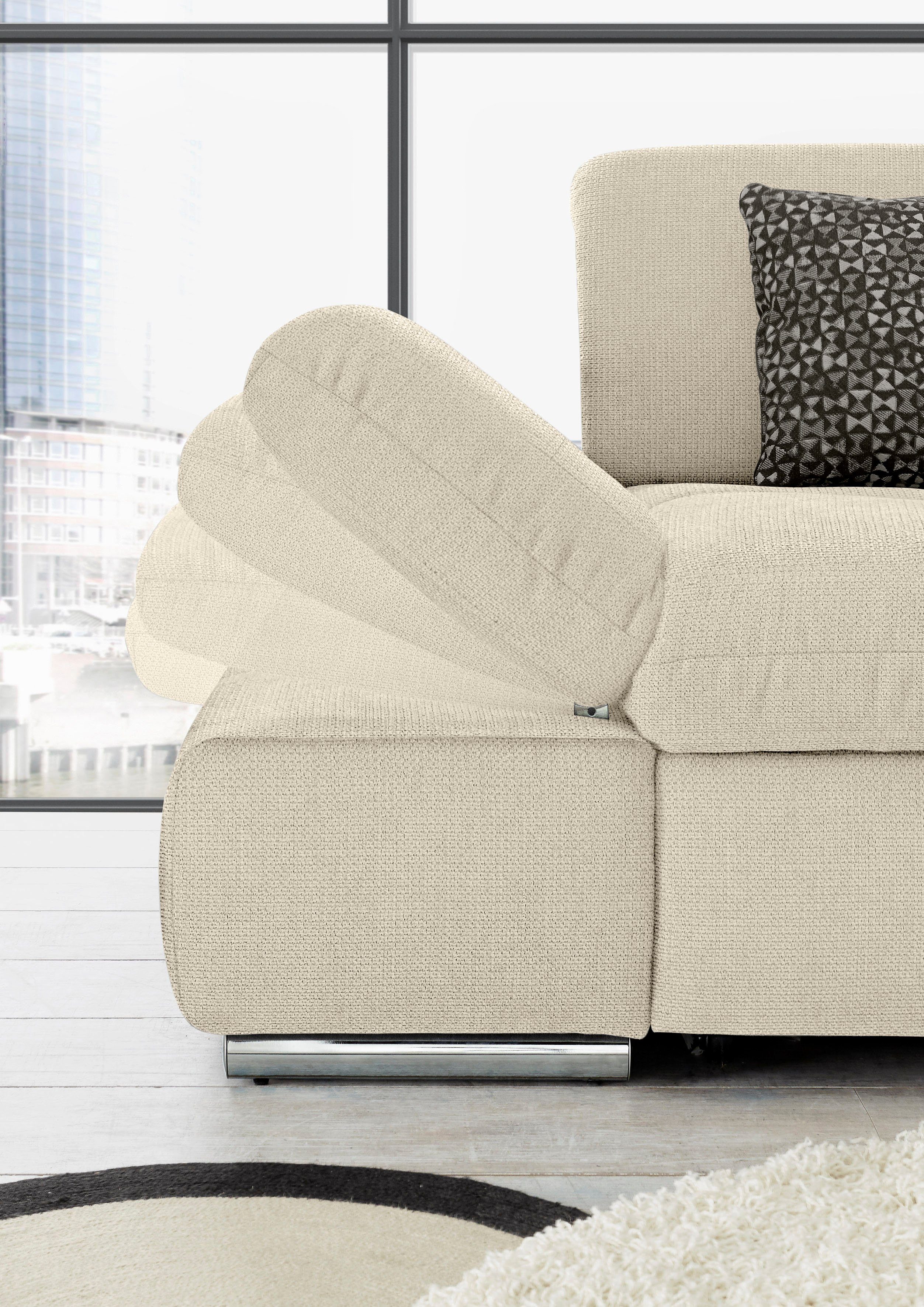 set one by Musterring Zithoek SO 4100 comfortabele pocketvering, incl. hoofdeindeverstelling