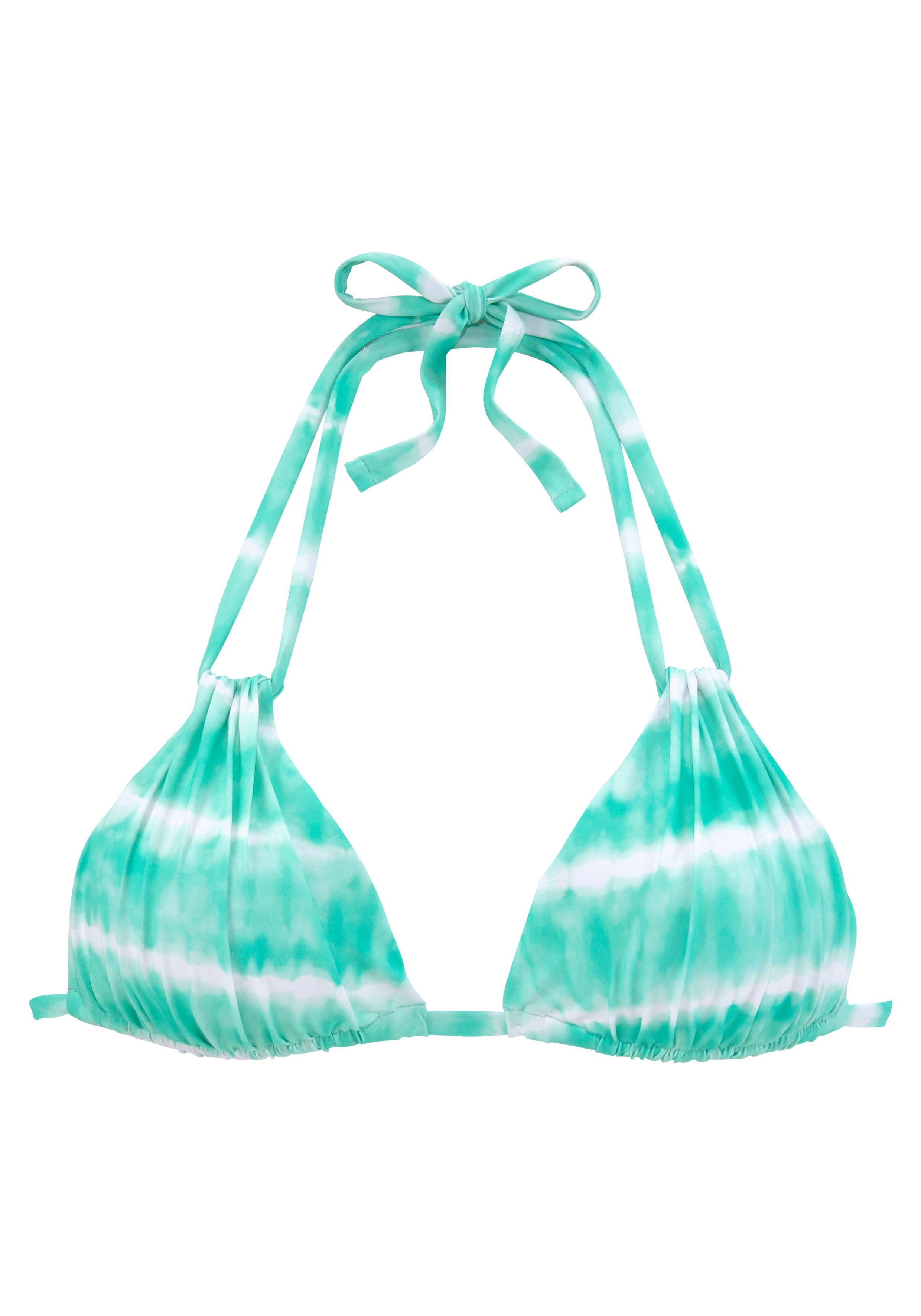 s.Oliver RED LABEL Beachwear Triangel-bikinitop Enja met batikprint