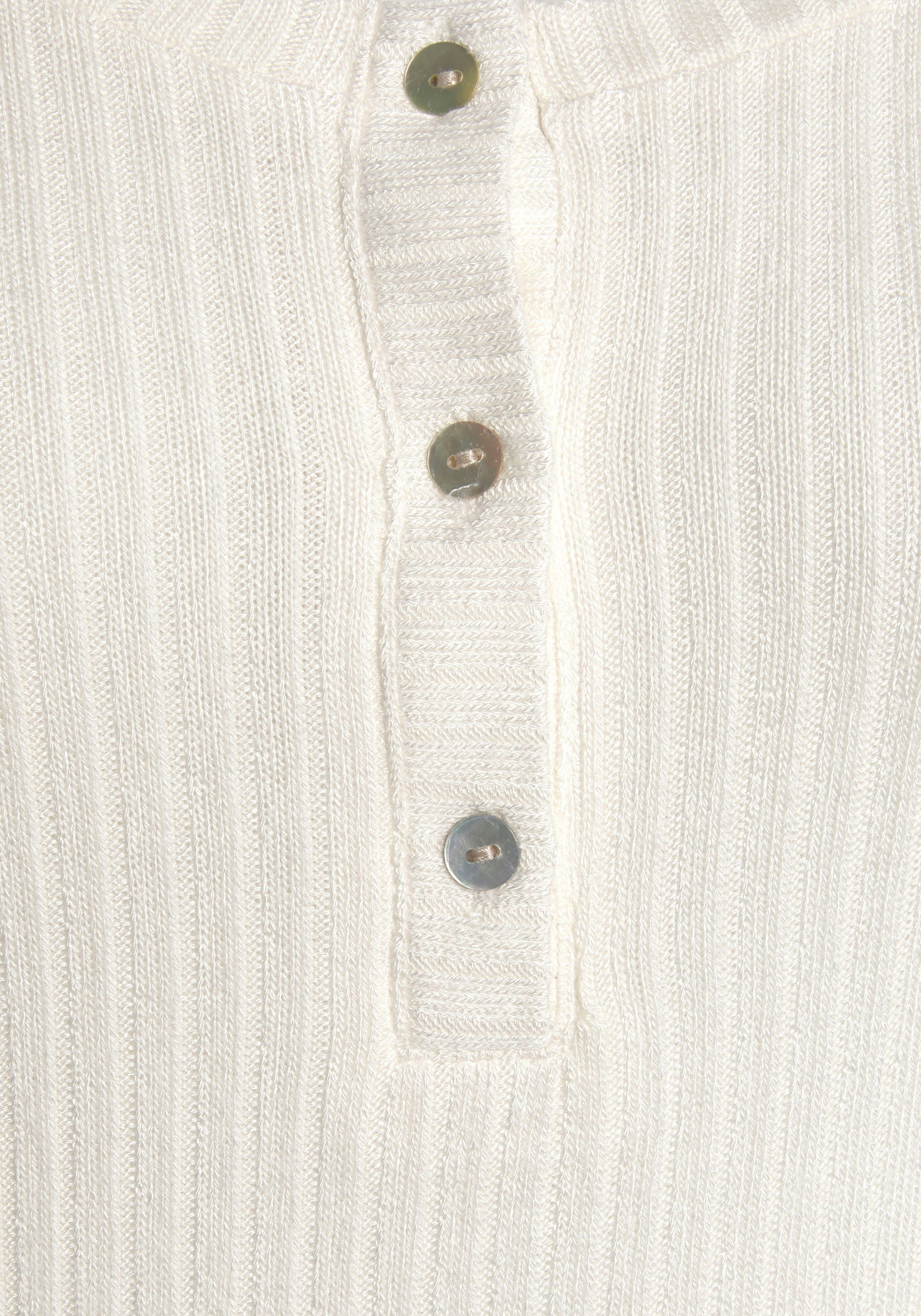 Vivance Shirt met lange mouwen Met korte knoopsluiting van zachte ribkwaliteit met viscose