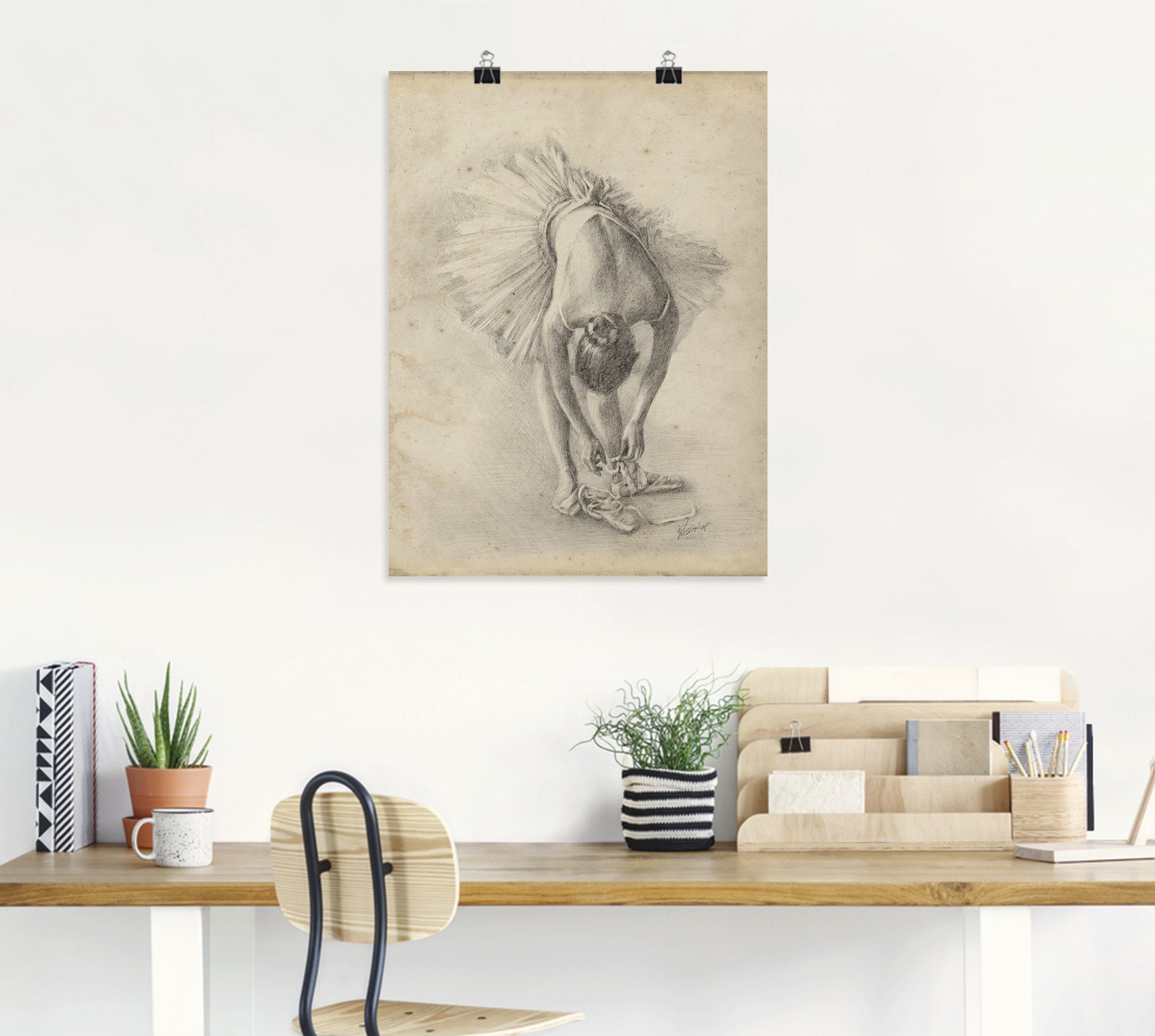 Artland Poster Antieke ballerina's oefening I als artprint van aluminium, artprint op linnen, muursticker of poster in verschillende maten
