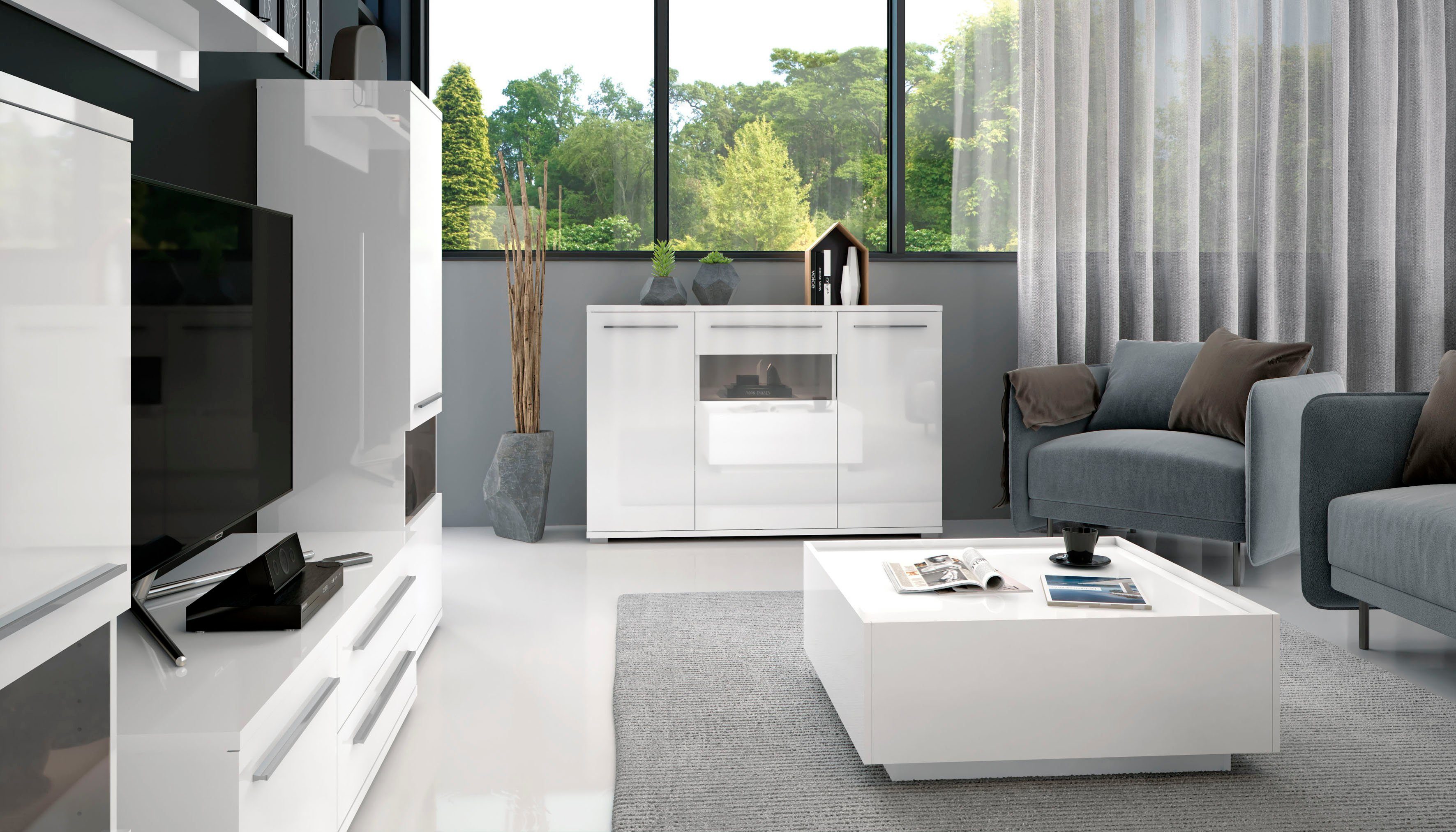 Places of Style Kast Piano Hoogglans UV gelakt, soft-closefunctie