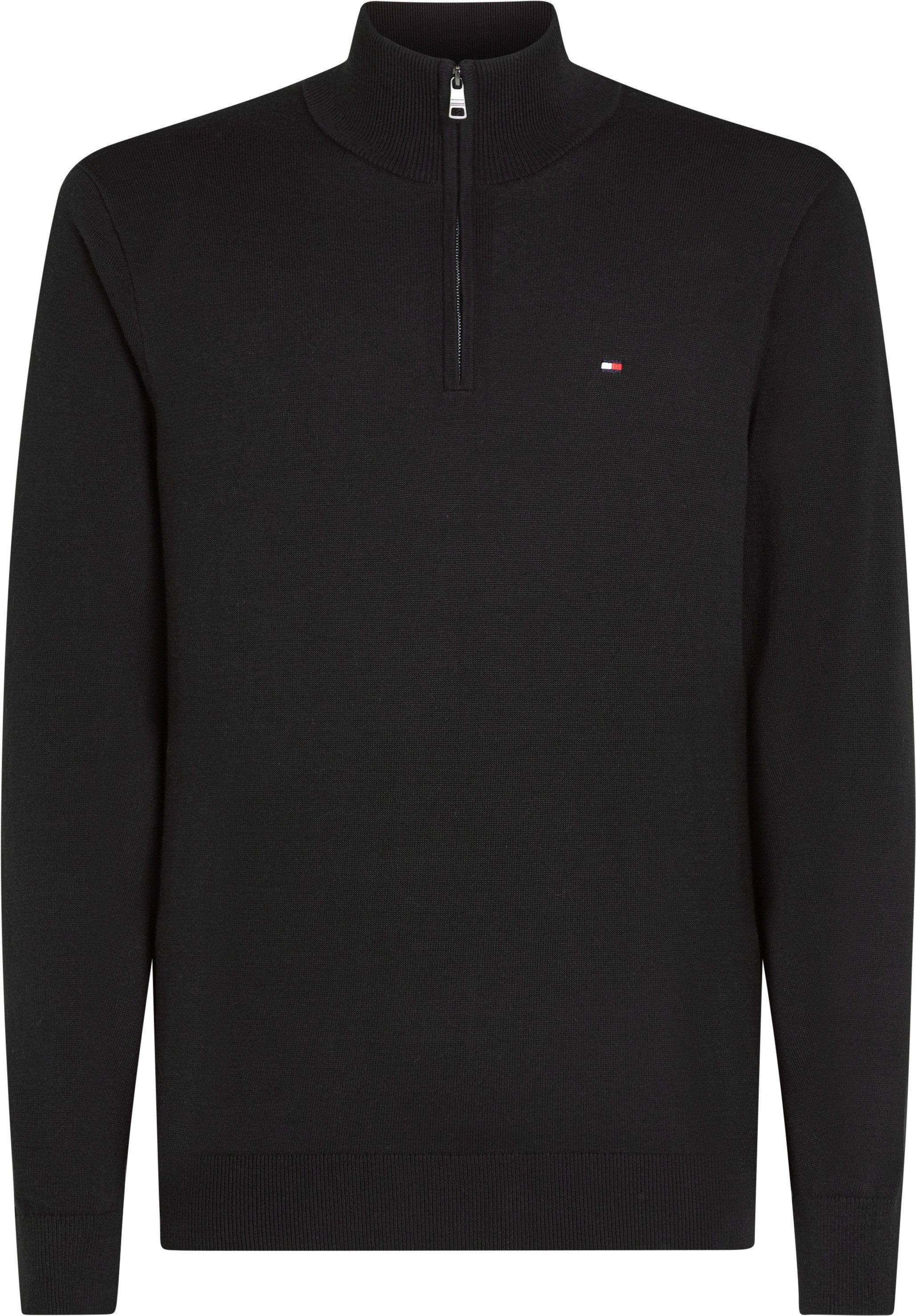 Tommy Hilfiger Trui met staande kraag BT-ESSENTIAL COTTON ZIP MOCK-B