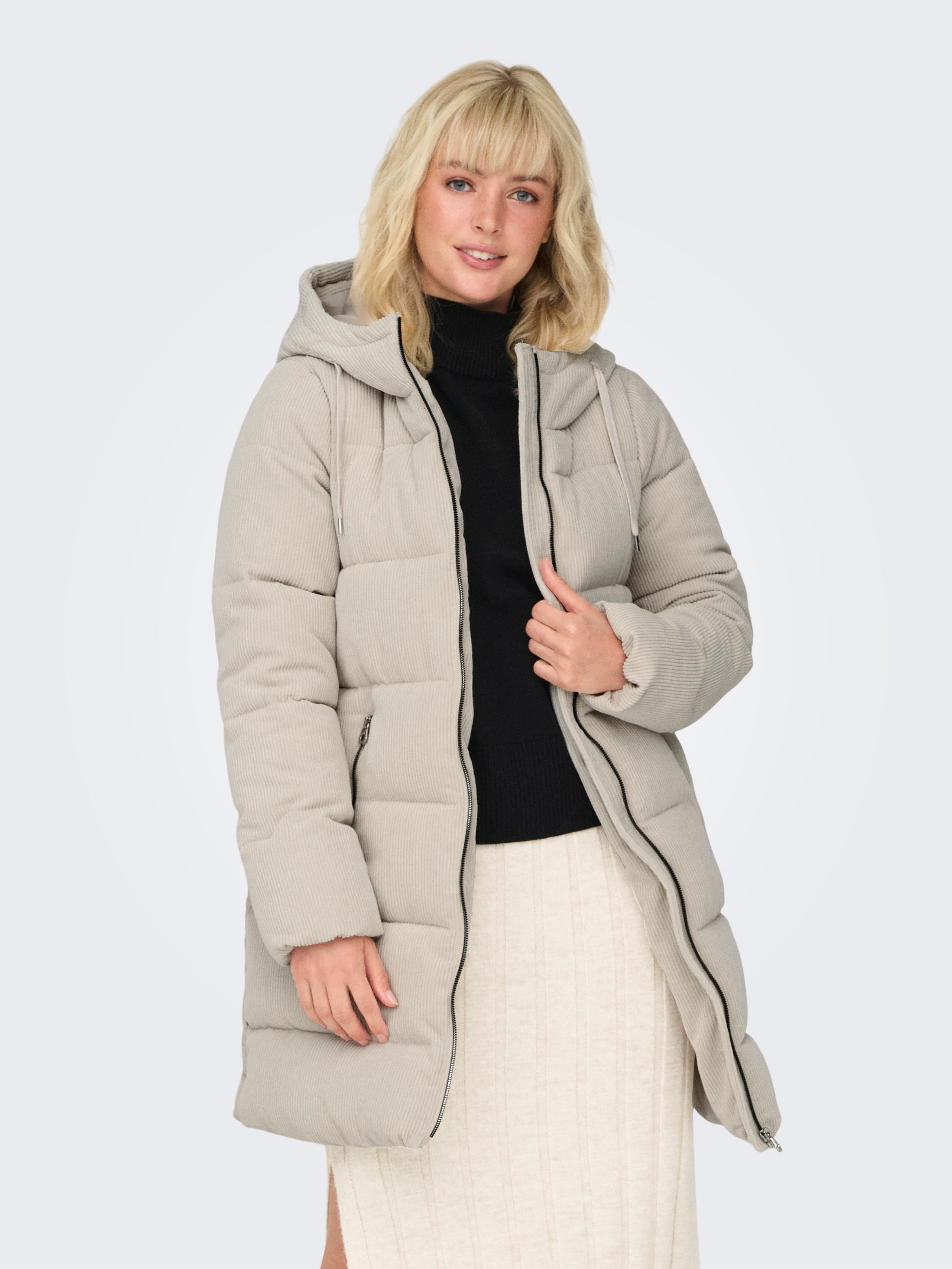 Only Gewatteerde jas ONLDOLLY LONG CORDUROY PUFFER OTW