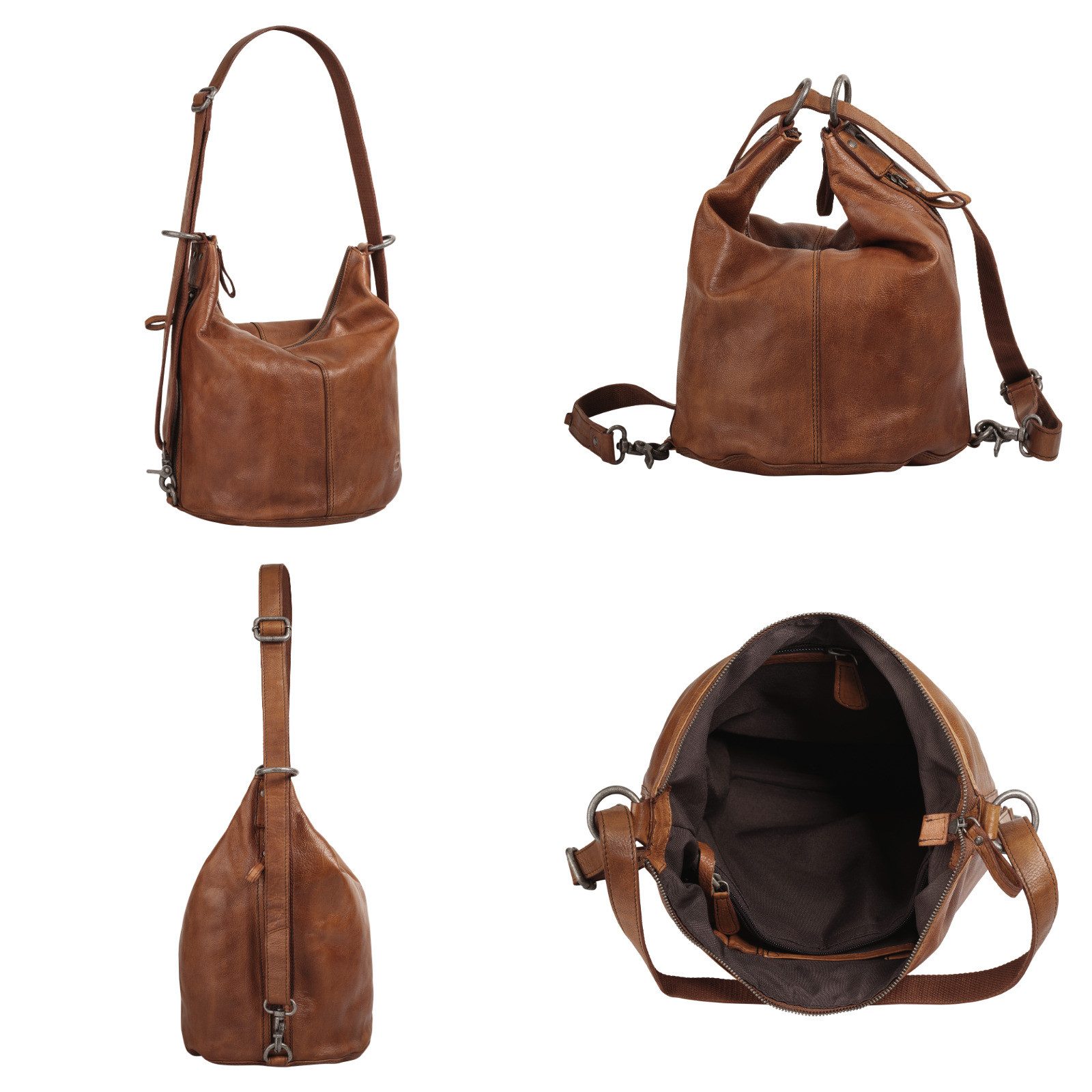 Spikes & Sparrow Schoudertas echt leder