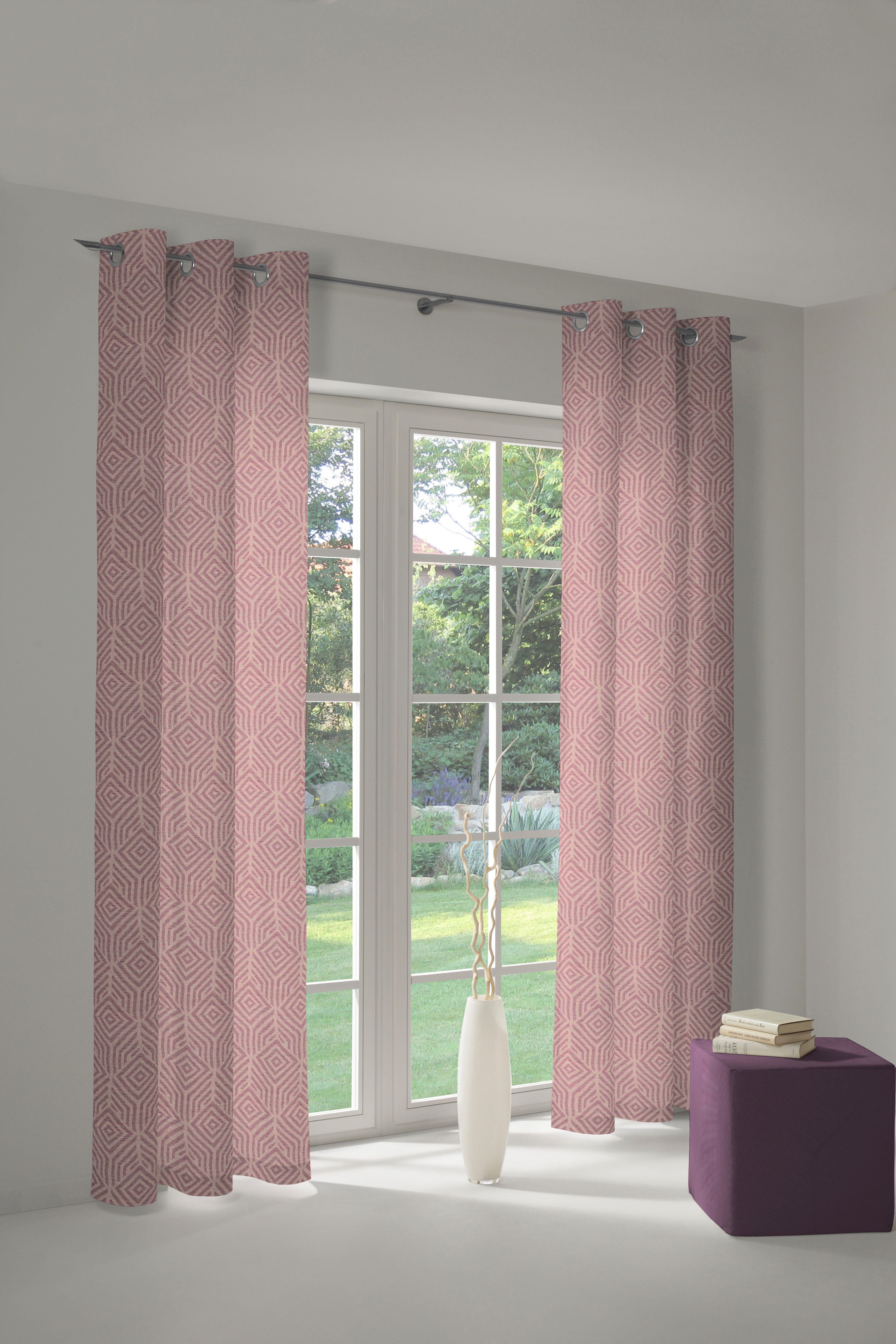 Adam Gordijn Easy Diamond (1 stuk) kant & klaar gordijnen maat 145 cm x 145 cm paars