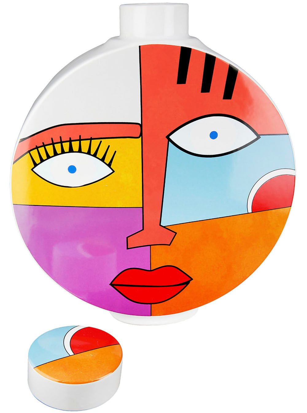 GILDE Siervaas Dekselvaas Grafic Face, hoogte ca. 29,5 cm (1 stuk)