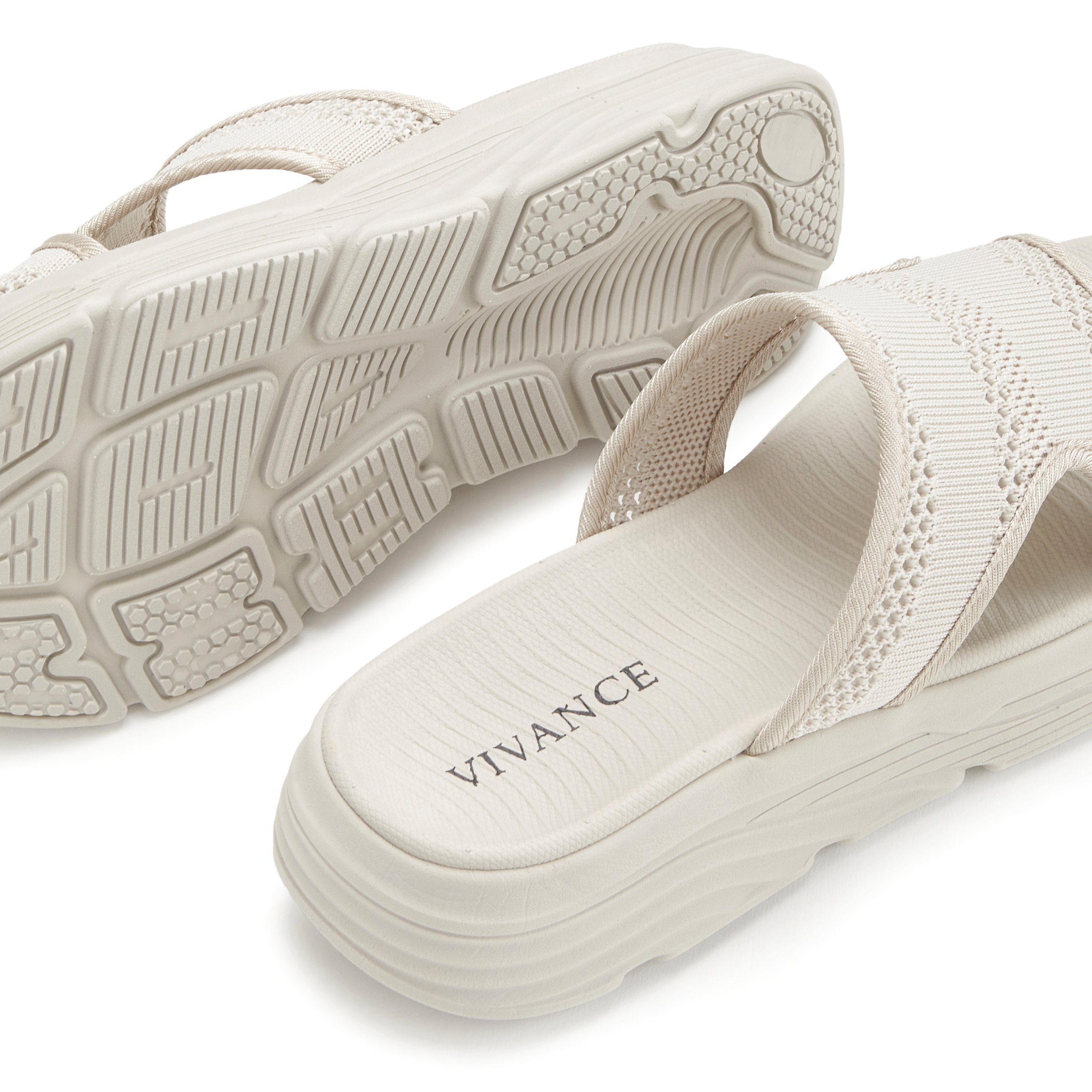 Vivance Slippers Mules, sandaal, open schoen met modieuze chunky-zool VEGAN