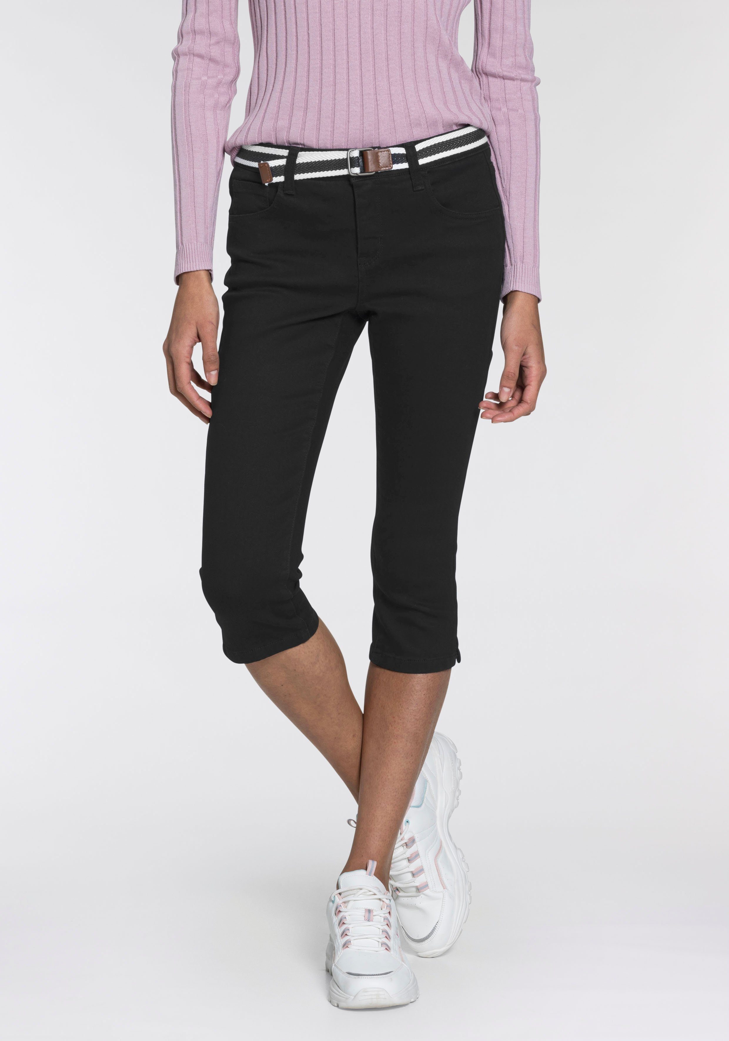 NU 20% KORTING: KangaROOS Capri jeans (set, Met een afneembare riem)