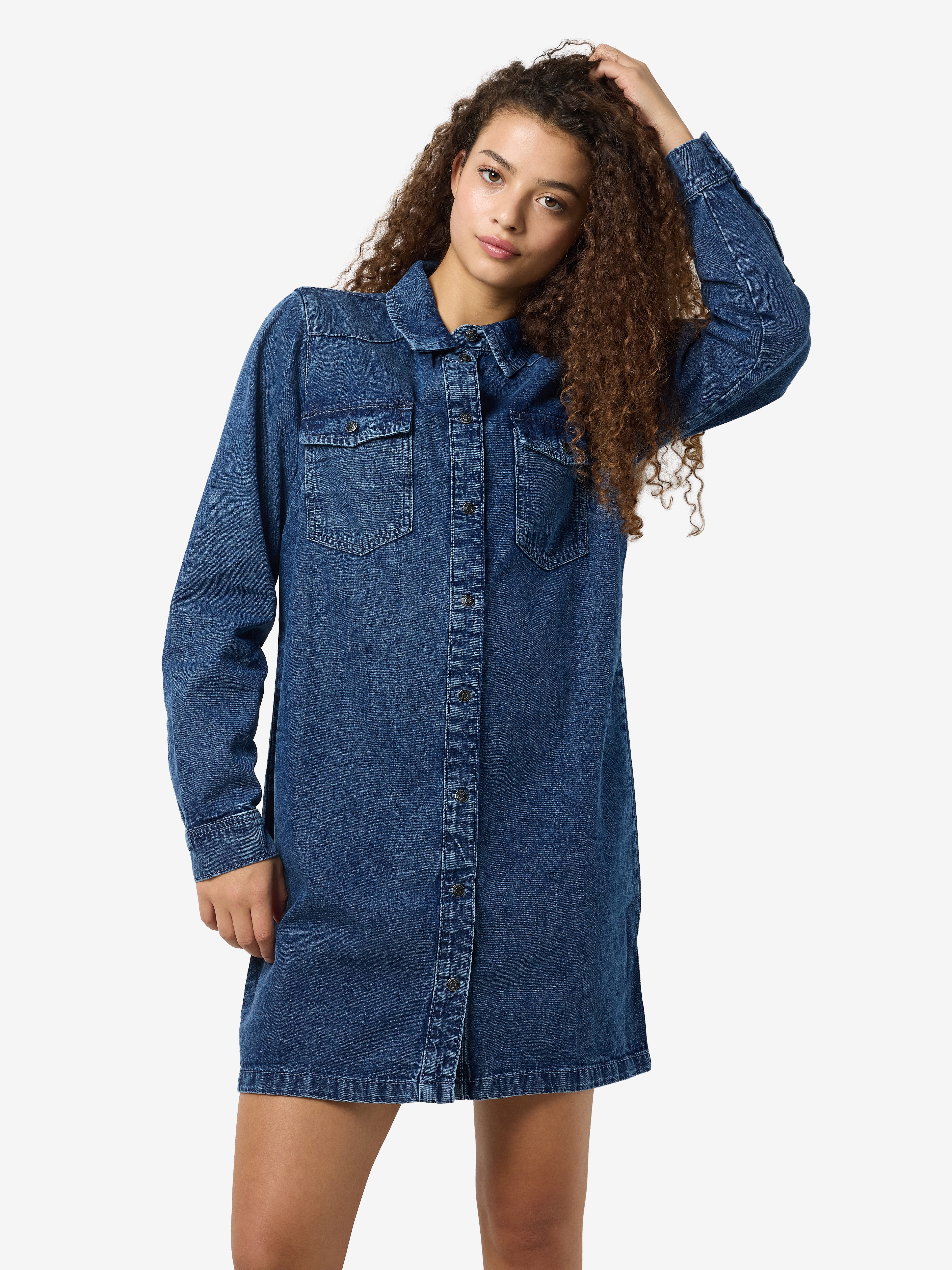 Noisy may Jeans jurk NMNEW SIGNE L/S DENIM DRESS VI002MB LX