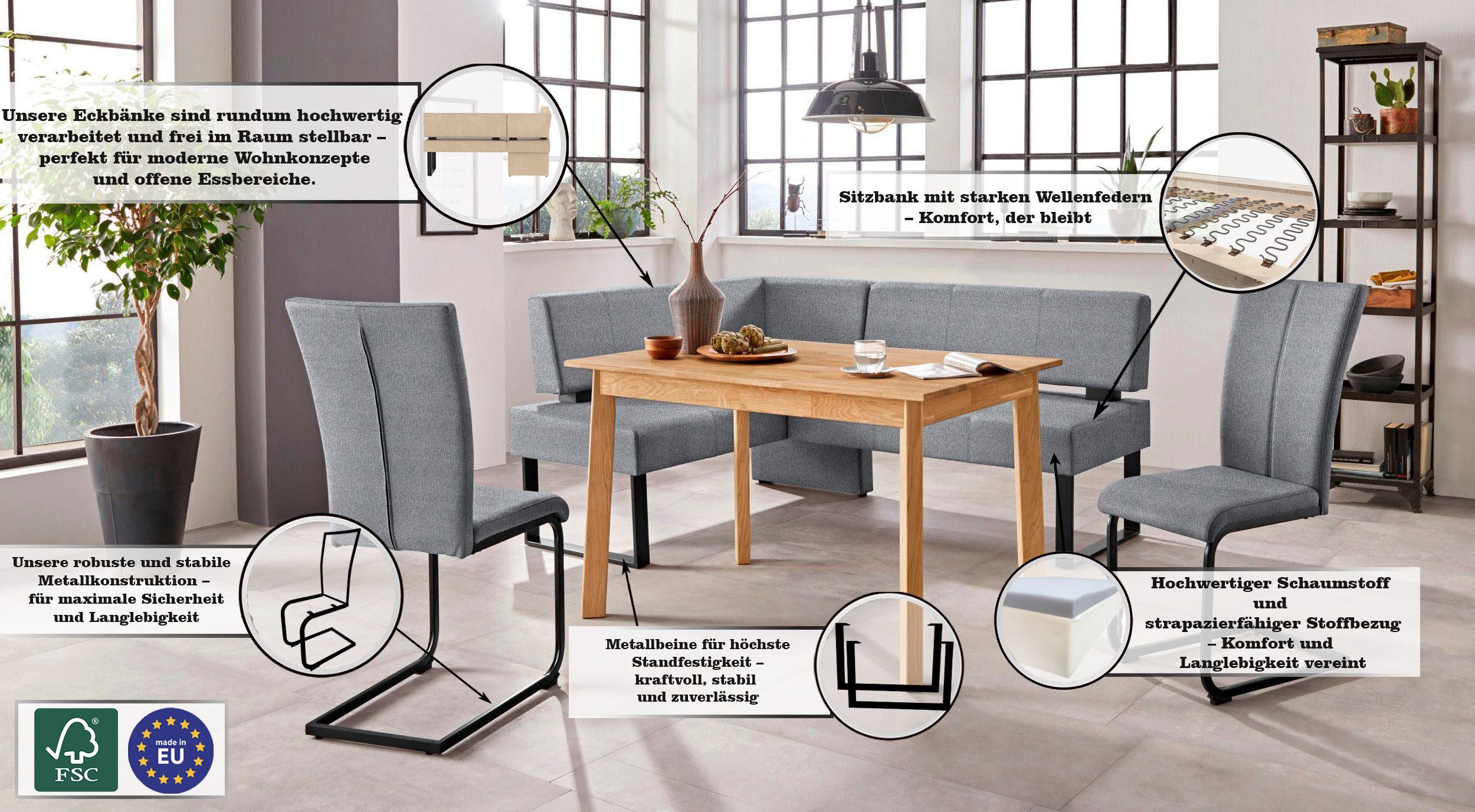 Home affaire Vrijdragende stoel Oliver Stoel belastbaar tot 120 kg (set, 2 stuks)