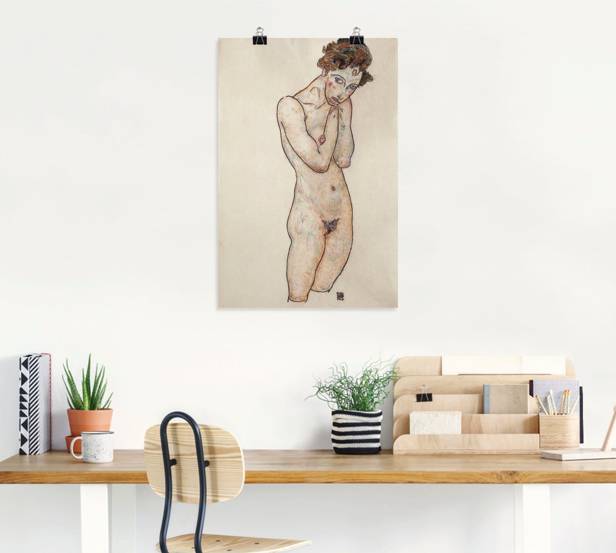 Artland Artprint Staande vrouwelijk beeld 1917. als artprint van aluminium, artprint op linnen, muursticker of poster in verschillende maten
