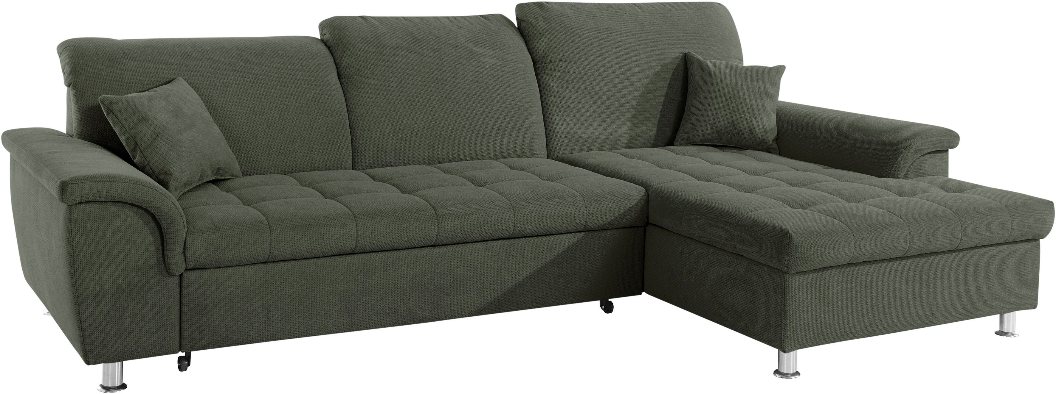 DOMO collection Hoekbank Franzi, tijdloos en elegant, moderne zittingstikking, L-Vorm