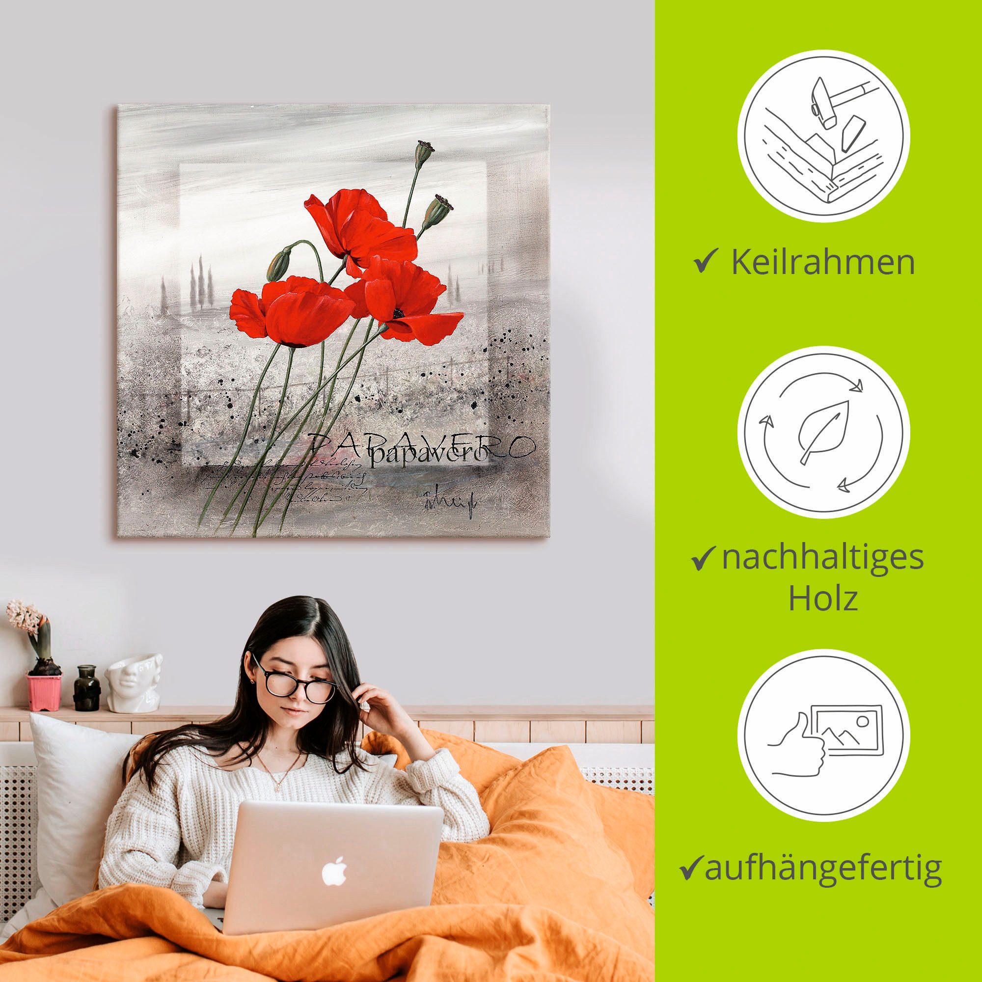 Artland Artprint Klaprozen als artprint op linnen, poster, muursticker in verschillende maten