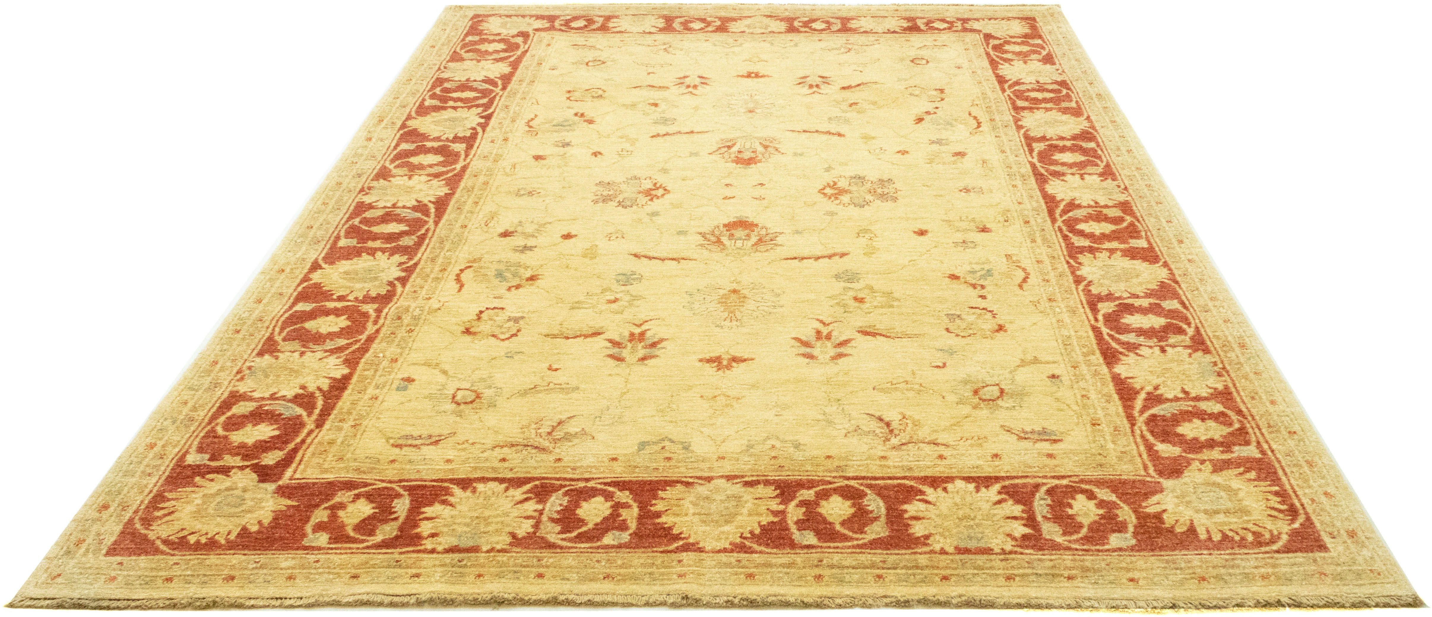 morgenland Wollen kleed Ziegler vloerkleed met de hand geknoopt beige
