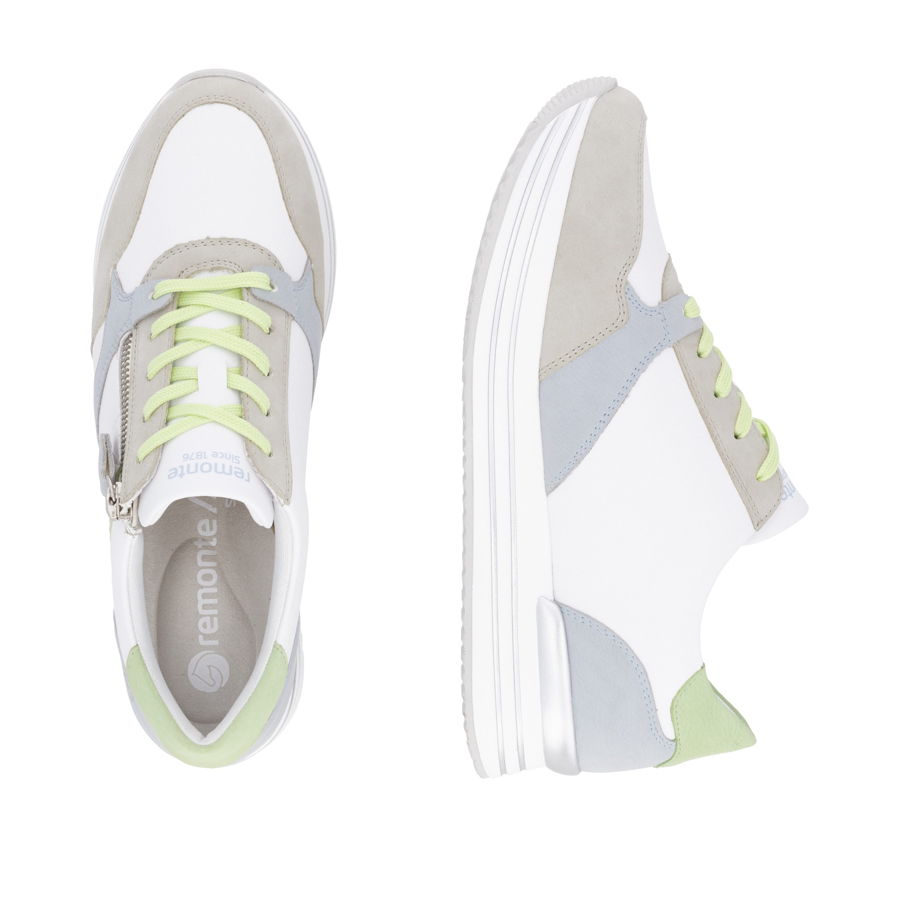 Remonte Plateausneakers vrijetijdsschoen, lage schoen, veterschoen met losse zachte inlegzool