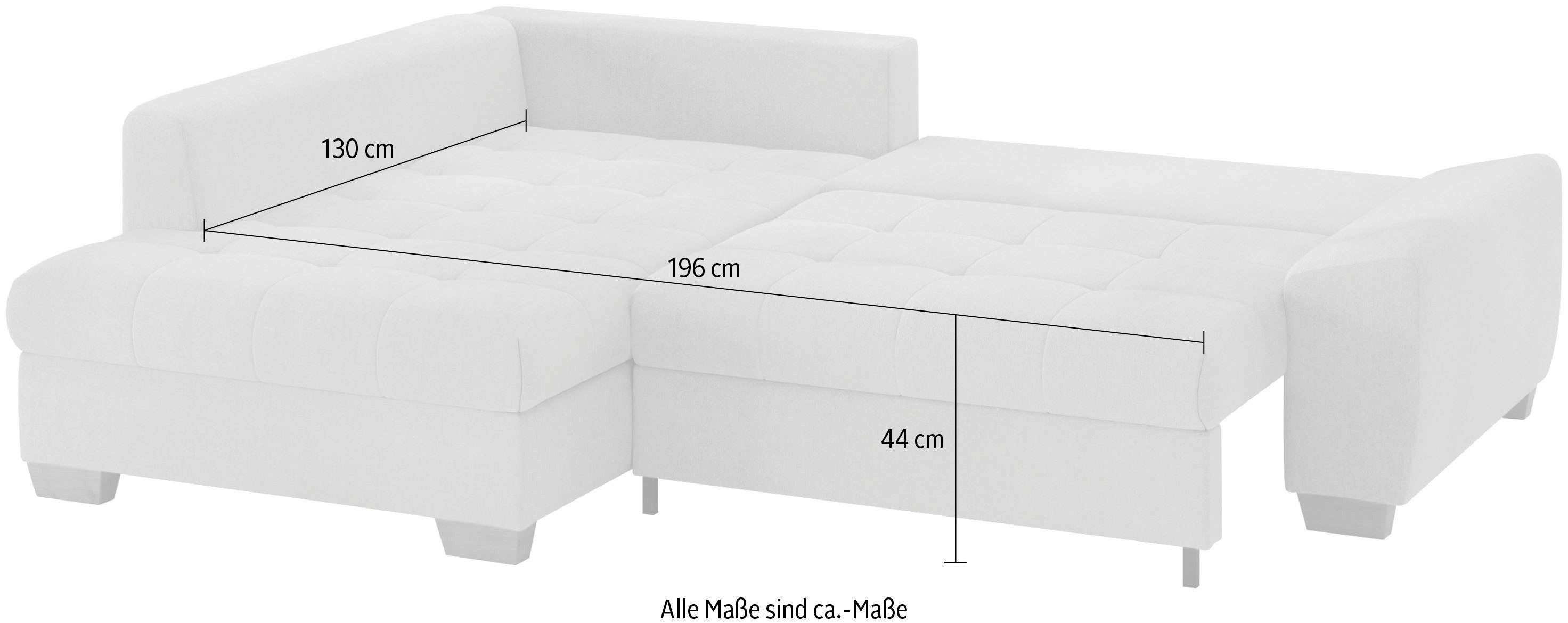 Mr. Couch Hoekbank Nikita II, L-vorm Keuze met bedfunctie, bedlade & RGB-LED-verlichting