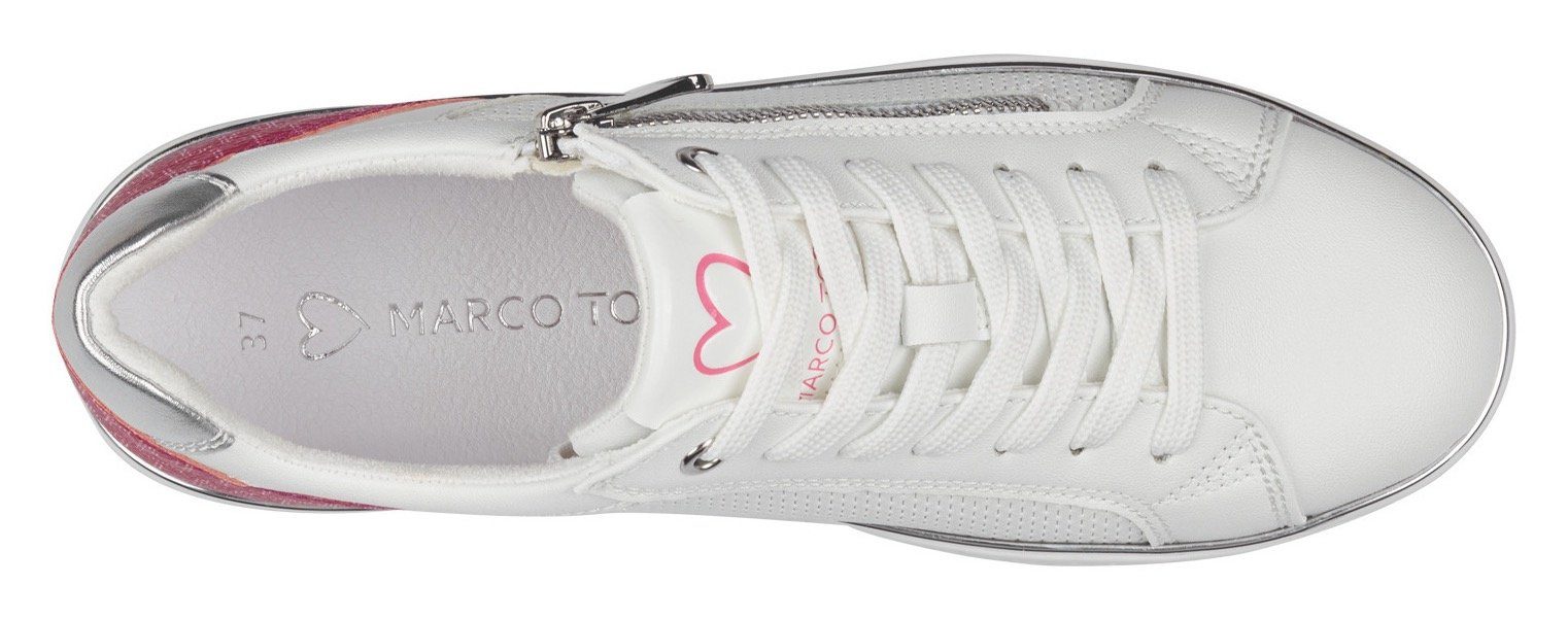 Marco Tozzi Plateausneakers Line , vrijetijdsschoen, lage schoen, veterschoen met zijrits