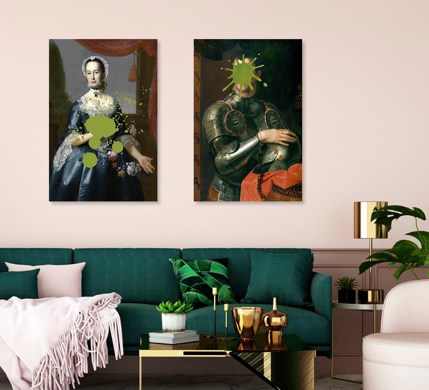 queence Artprint op acrylglas Ridder met kleurvlek Fine Art-print in galeriekwaliteit