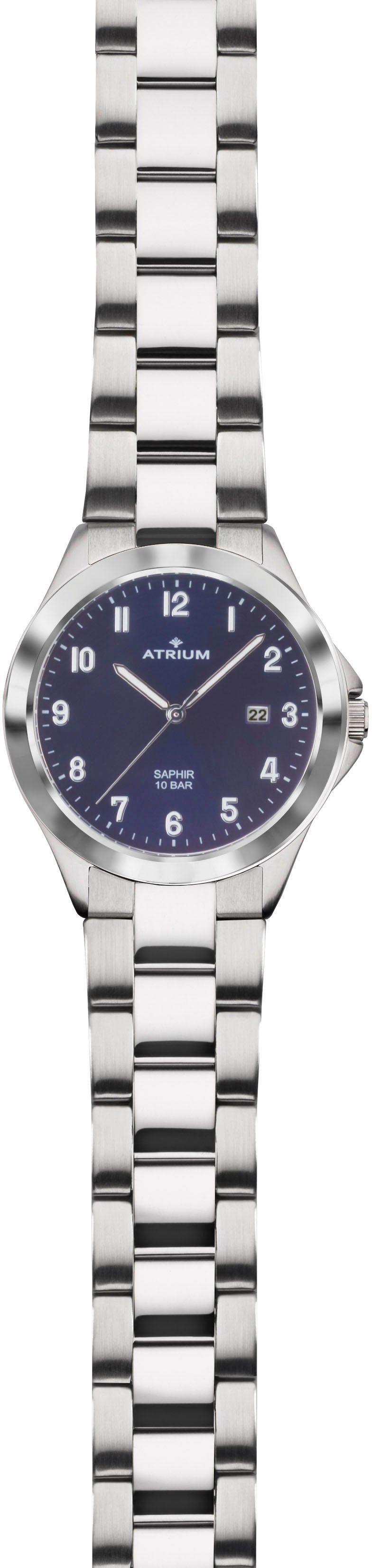 Atrium Kwartshorloge Horloge, herenhorloge, dameshorloge, saffierglas, stalen armband