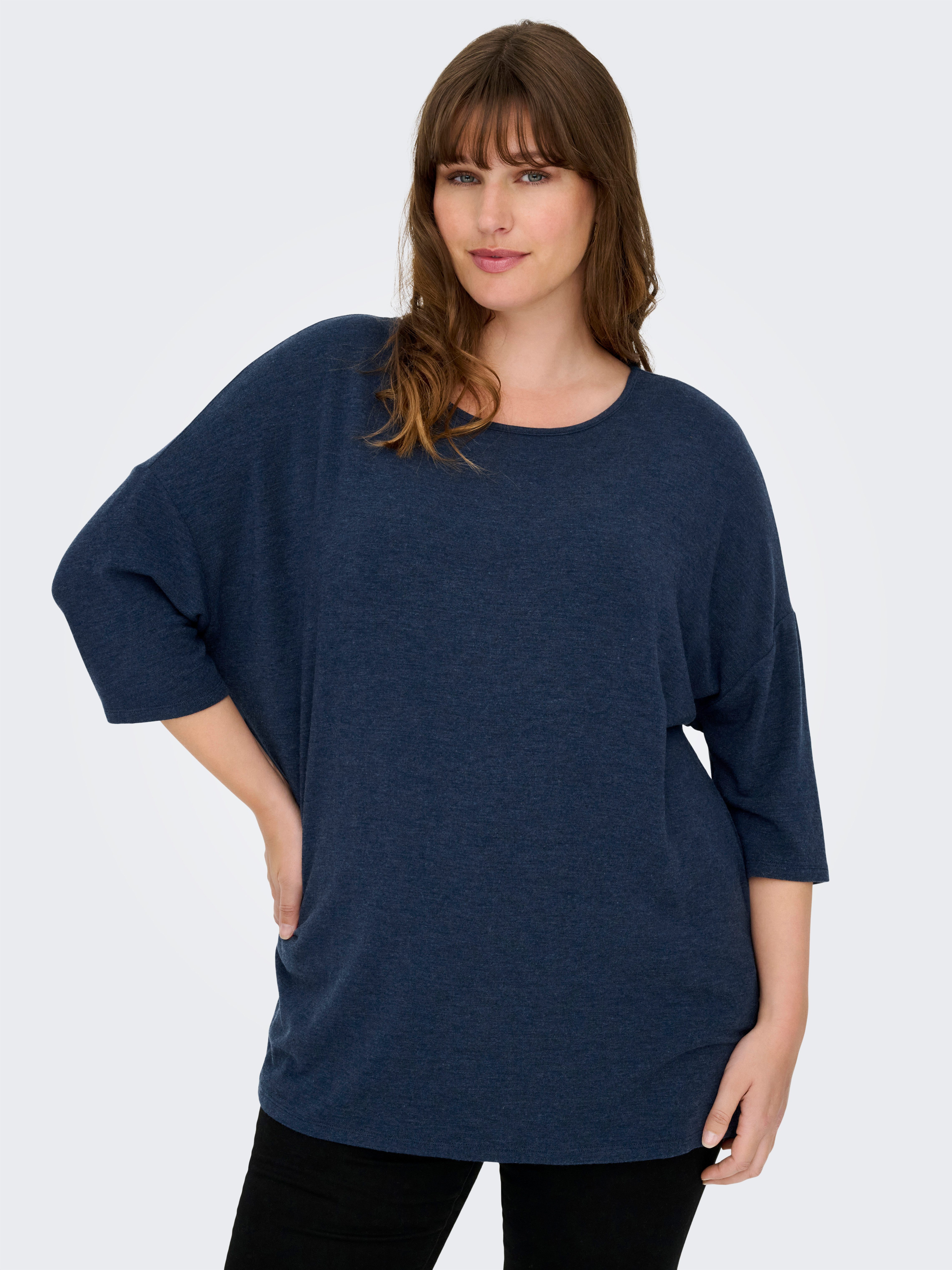 ONLY CARMAKOMA Shirt met 3/4 mouwen CARLAMOUR 3/4 TOP JRS NOOS