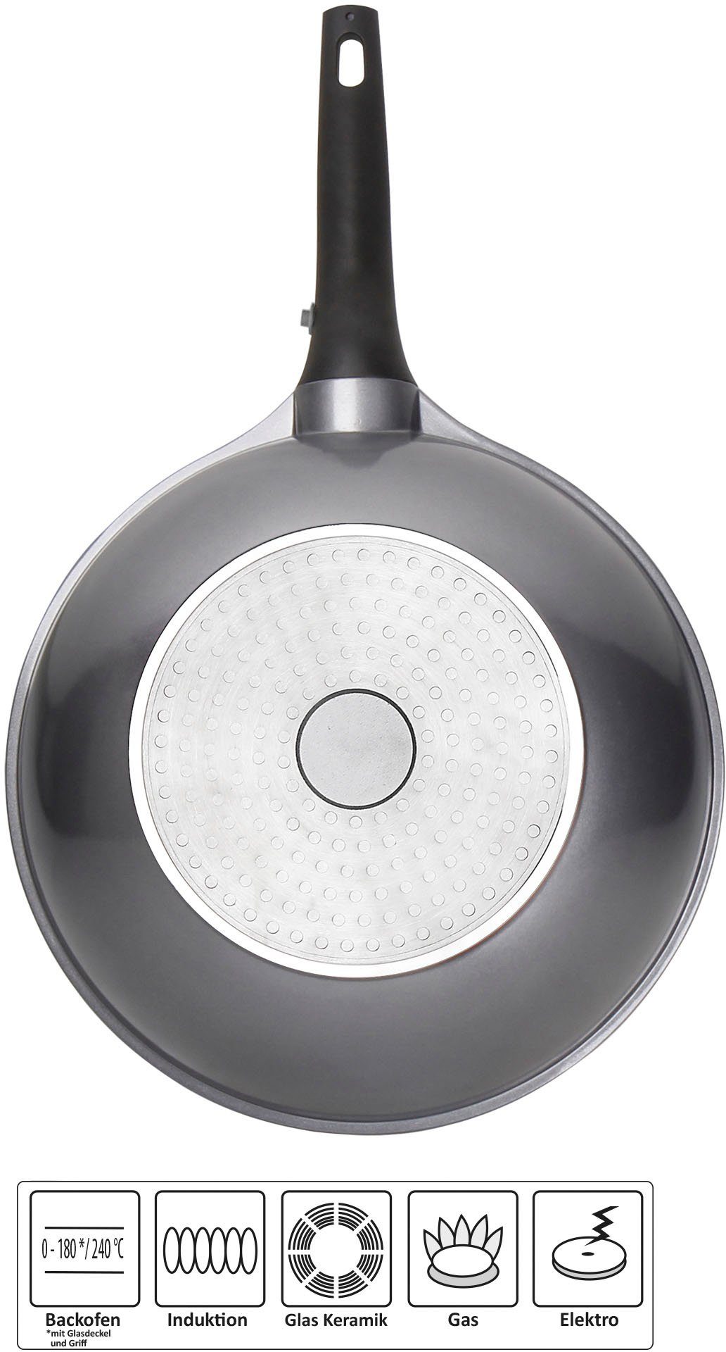 STONELINE Wok Imagination PLUS unieke steenpartikelcoating, ø 30 cm, inductie