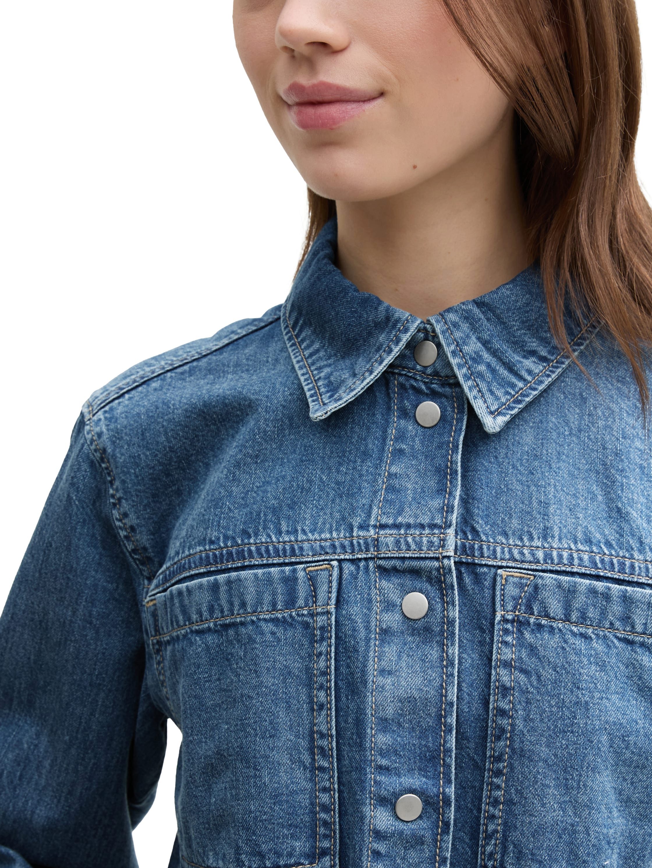 Tom Tailor Denim Jeans blouse met borstzakken