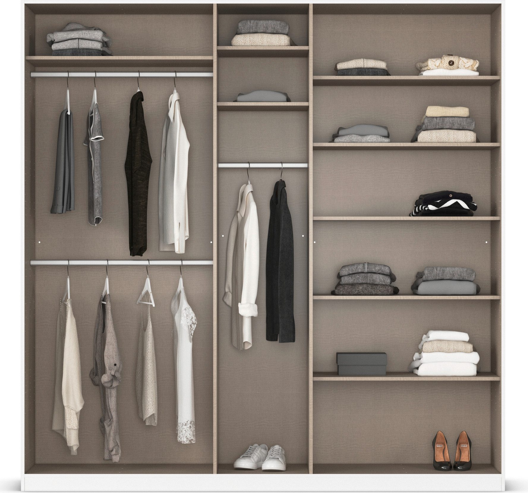 rauch Draaideurkast Kleiderschrank Schrank Garderobe AGORDO TOPSELLER Schlafzimmer doordachte binnenuitrusting, in 6 breedtes en 2 hoogtes made in germany
