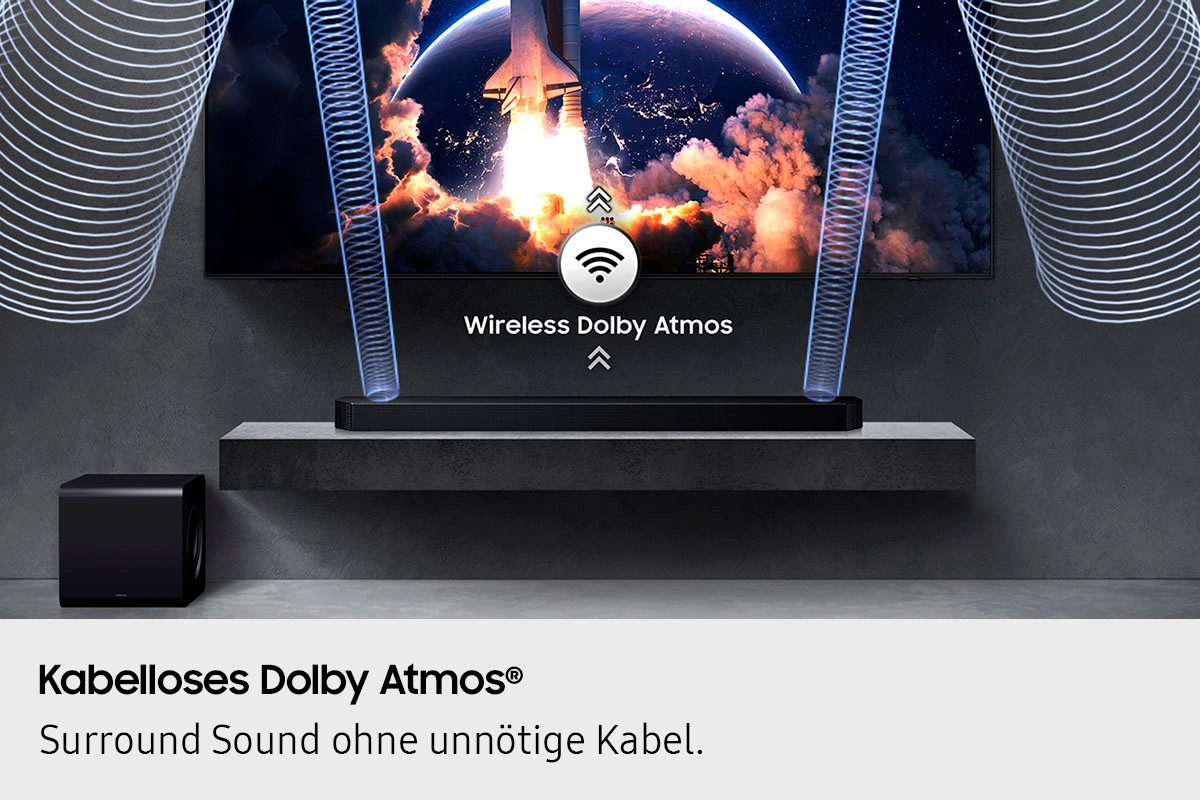 Samsung Soundbar HW-Q810GF Q-soundbar 5.1.2-kanaals geluidsysteem, draadloos dolby atmos i dts:x, spacefit geluid