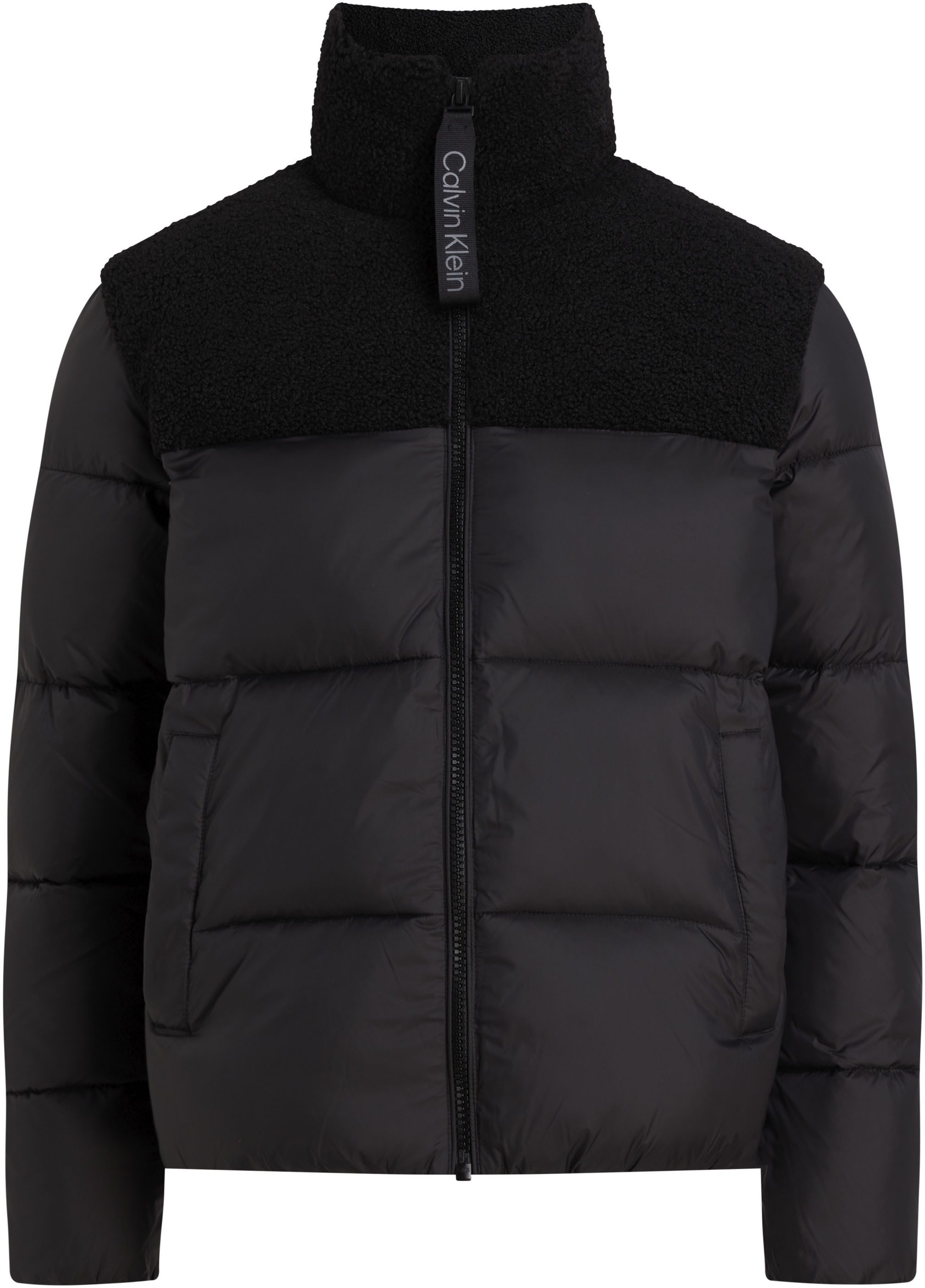 Calvin Klein Outdoorjack SHERPA PUFFER JACKET met een logo-opschrift