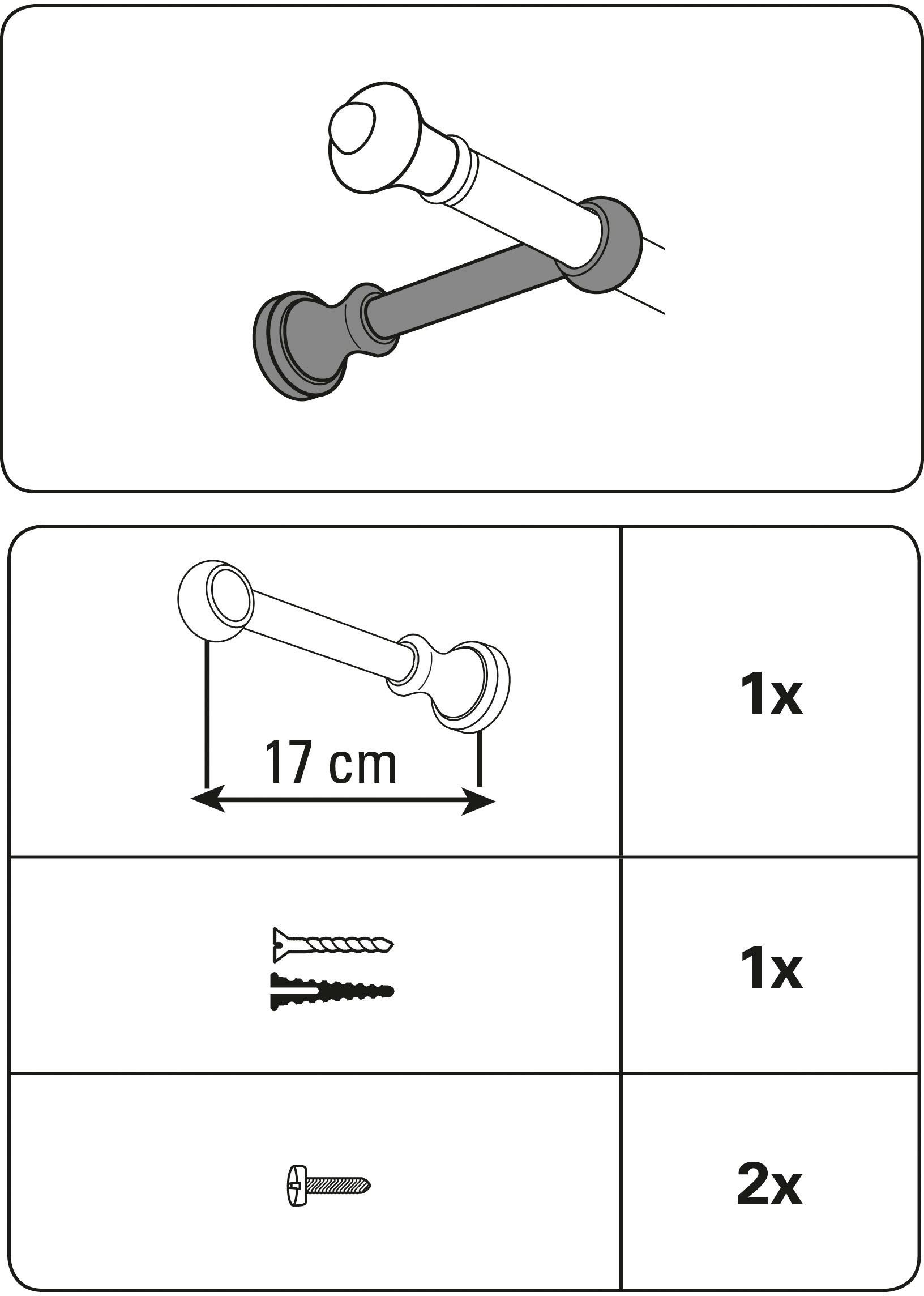 GARDINIA Gordijnroedehouder Steun gesloten voor Ø 28 mm Serie gordijnroedenset Bifo ø 28 mm (1 stuk)