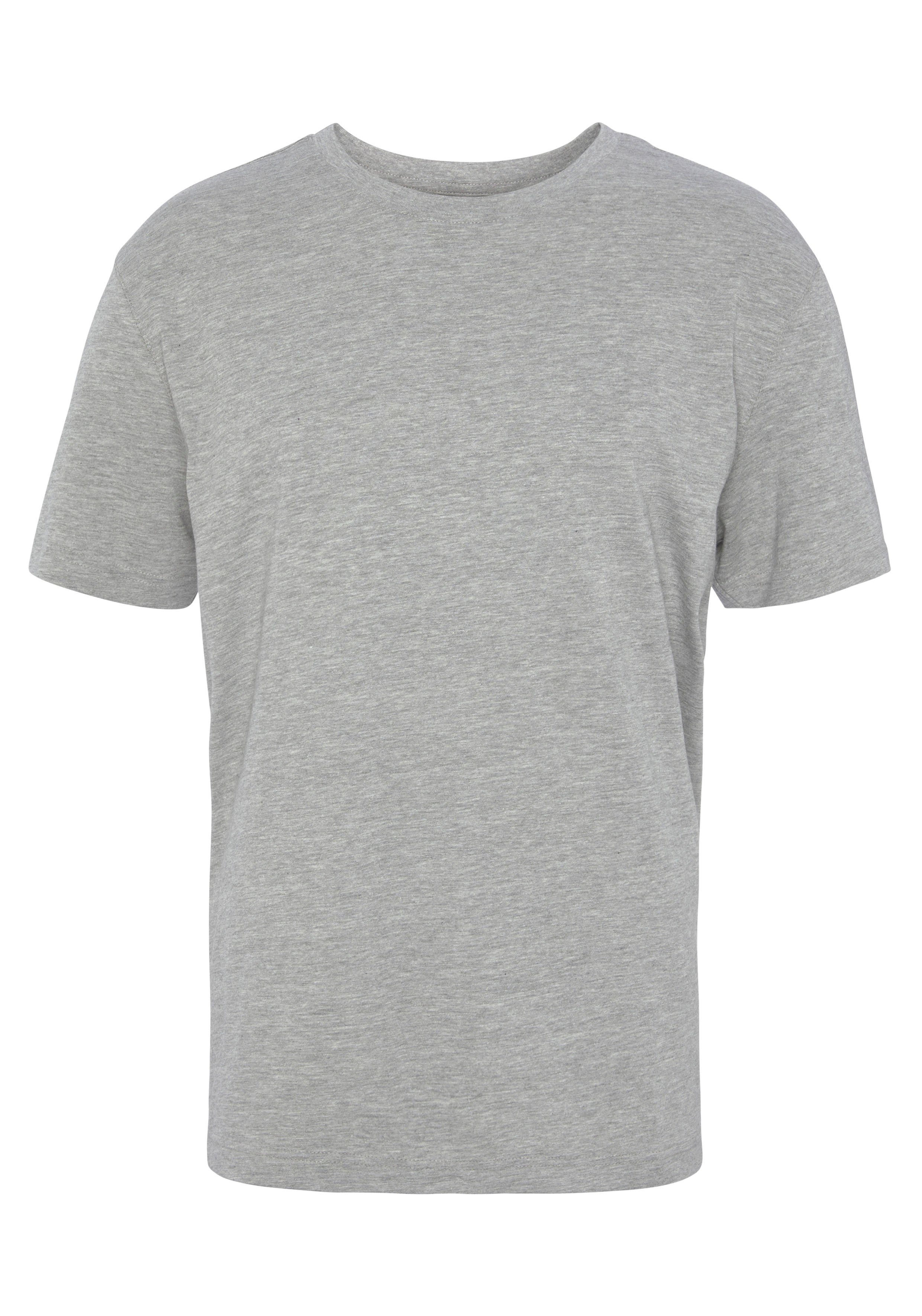 Man's World T-shirt Nieuwe kleuren! Korte mouw, effen kleur, ronde hals, van katoen(3-delig, Set van 3)