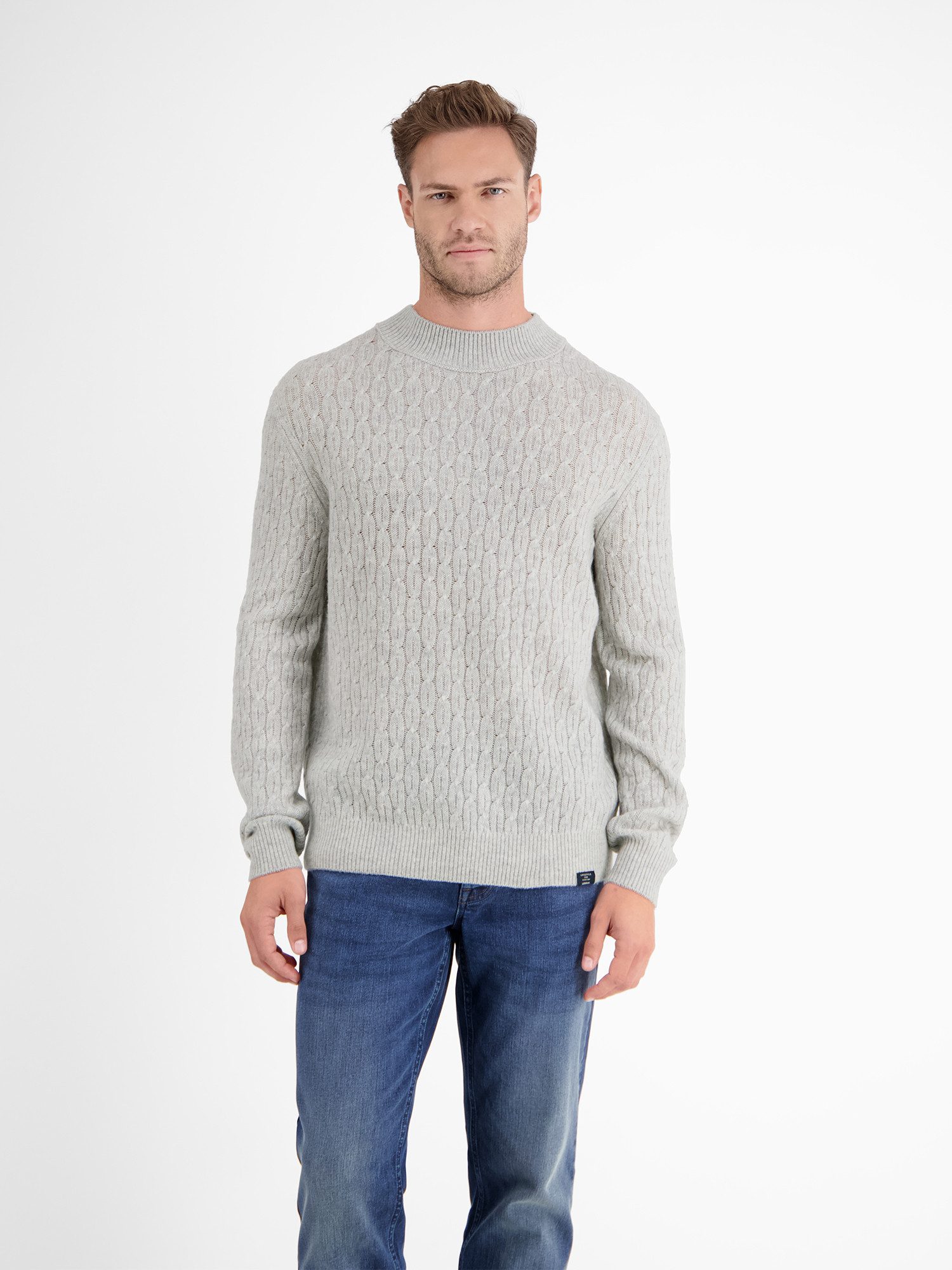 Lerros Gebreide trui LERROS kabelgebreide pullover met turtleneck