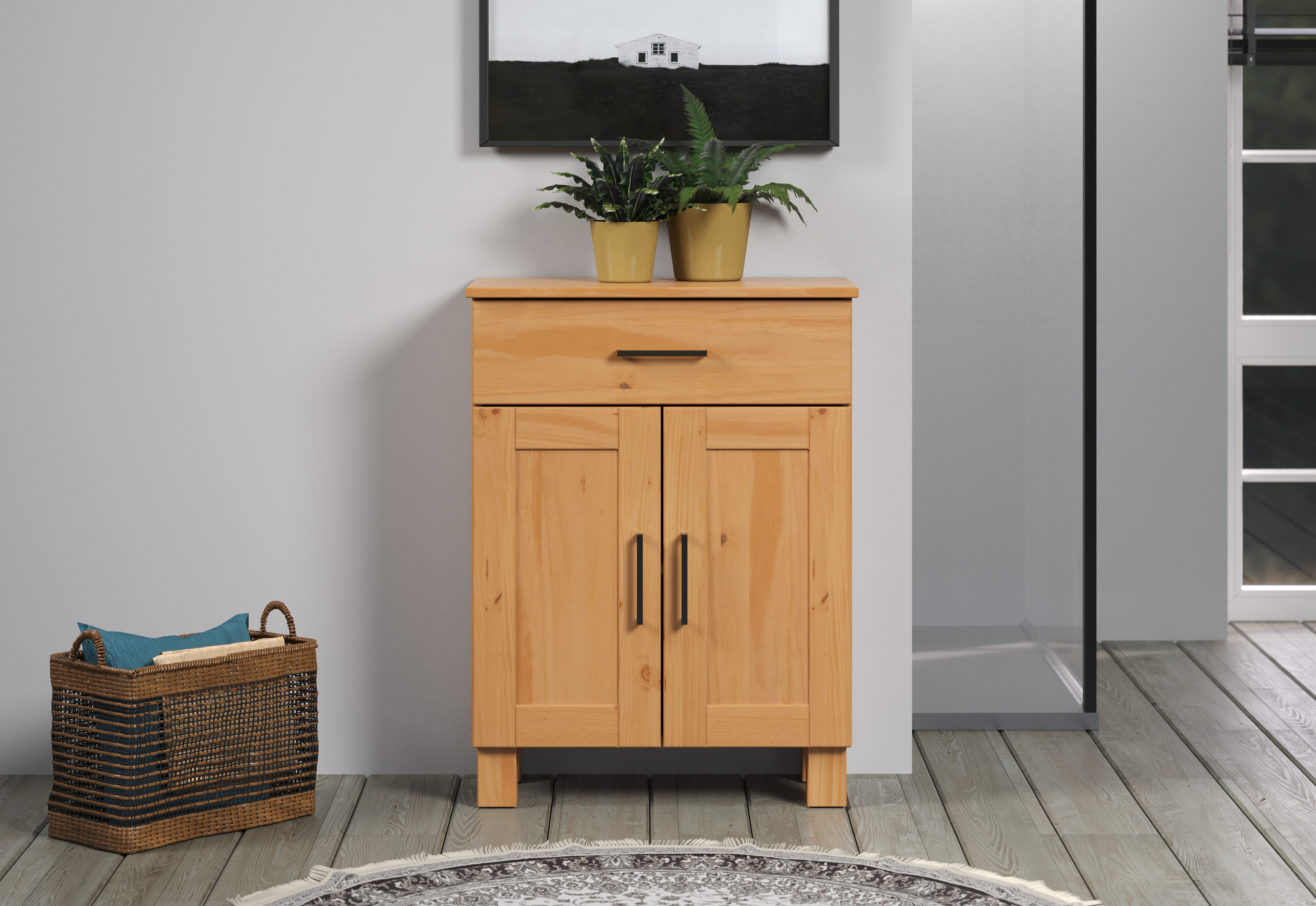 welltime Onderkast Ulea Badkommode van massief hout met brede lade - (B/D/H) 60/30/80 cm (1 stuk)