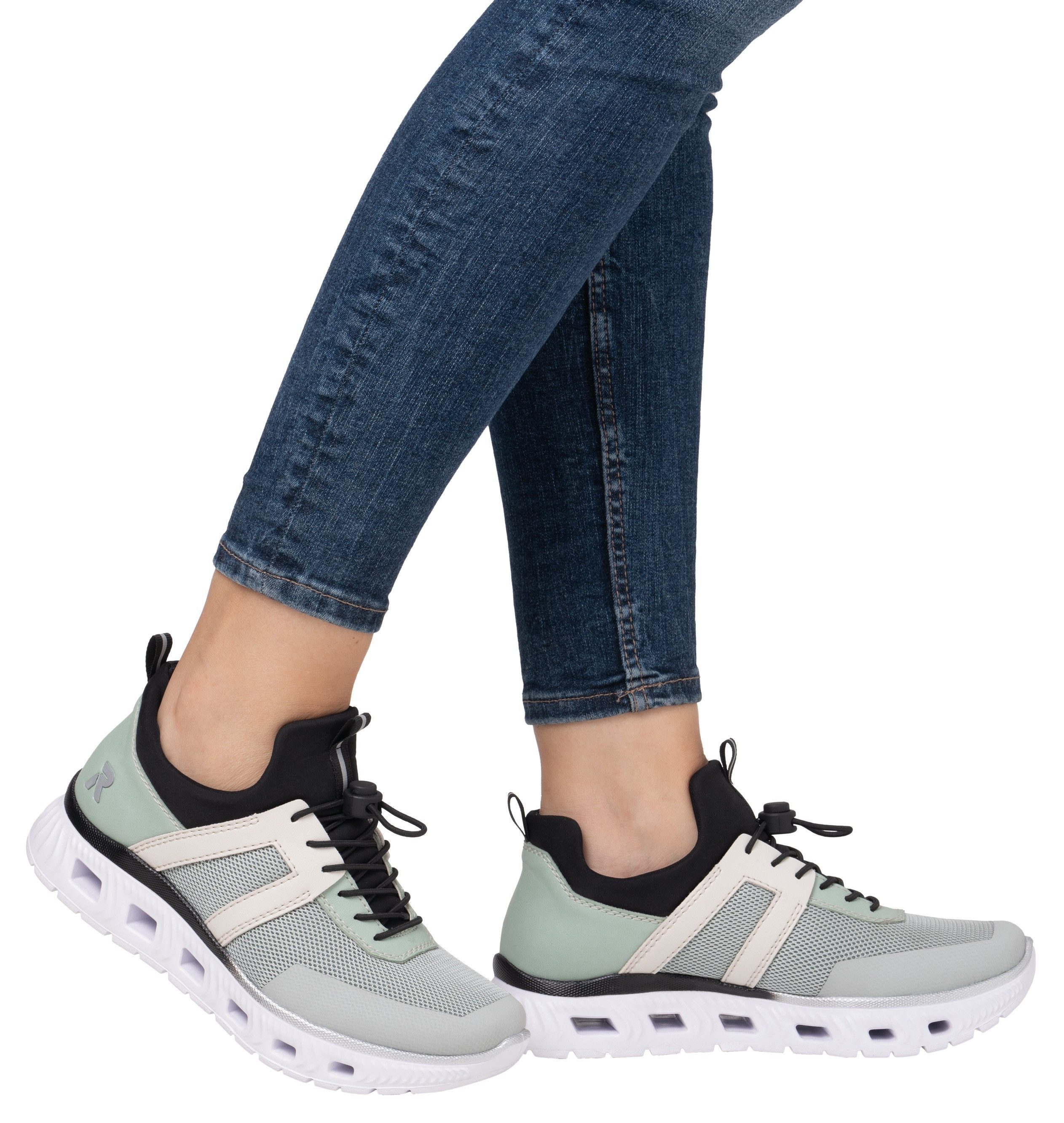 RIEKER Sport Slip-on sneakers Chunky slipper, vrijetijdsschoen in vegan verwerking