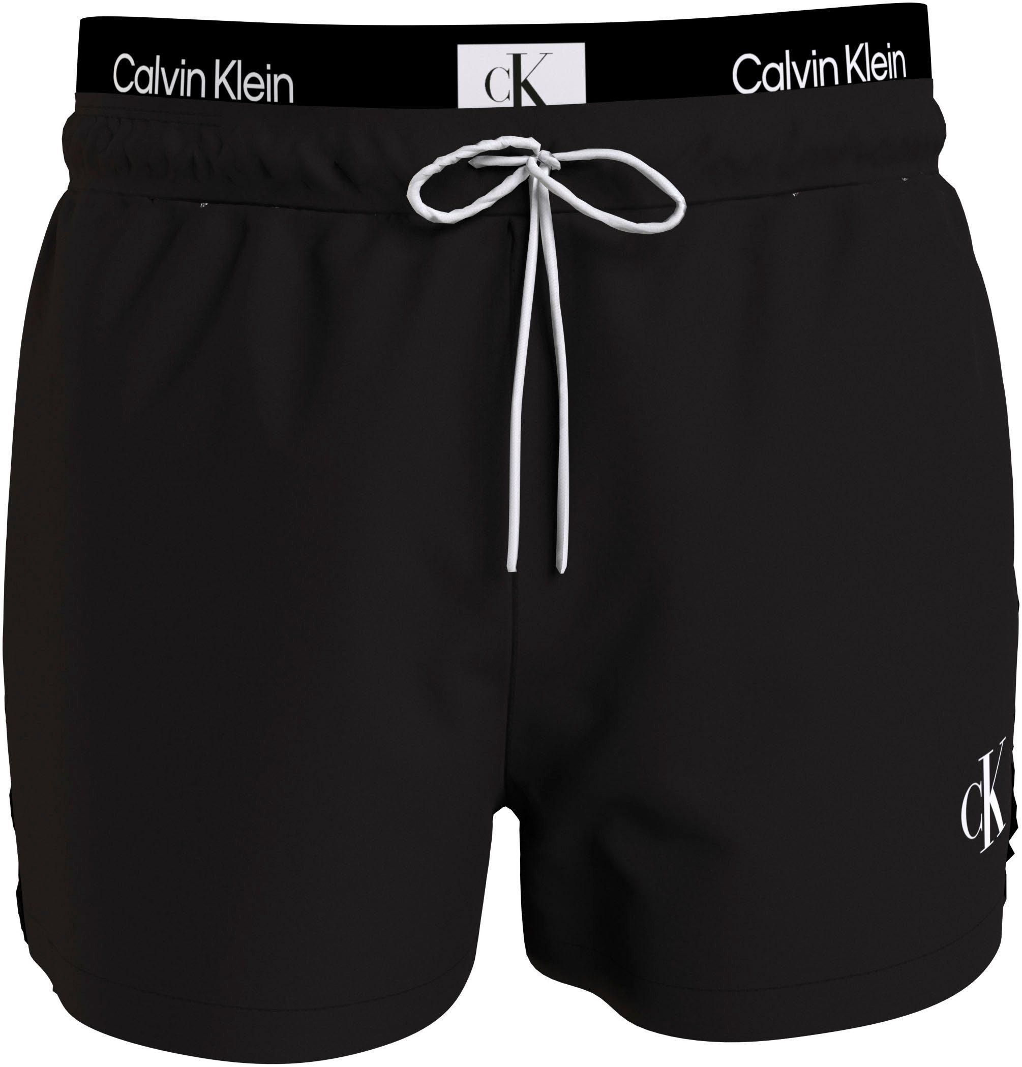 Calvin Klein Swimwear Zwemshort SHORT DOUBLE WB met dubbele band