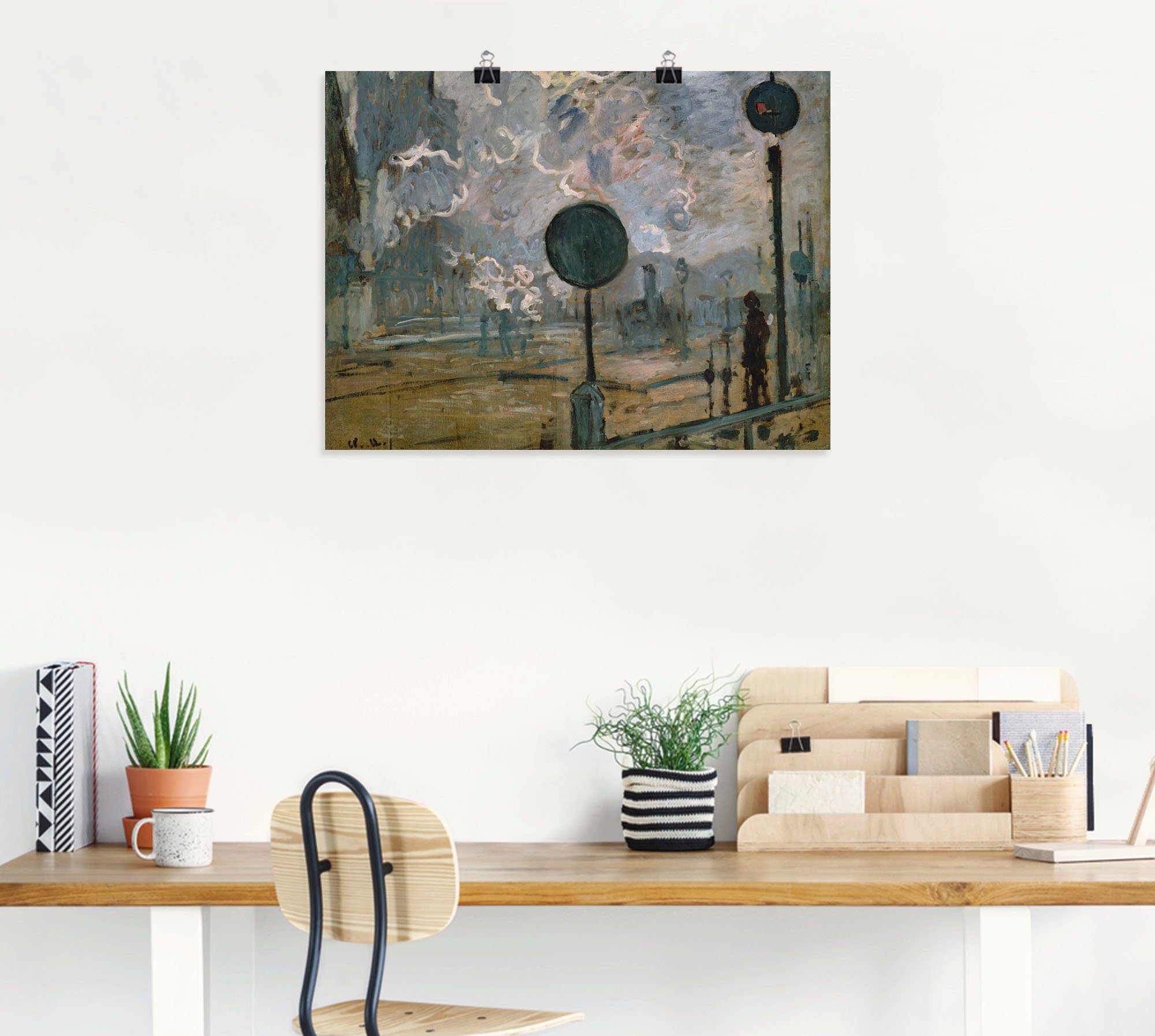 Artland Artprint Het station Saint-Lazare (Le Signal) als artprint op linnen, muursticker of poster in verschillende maten