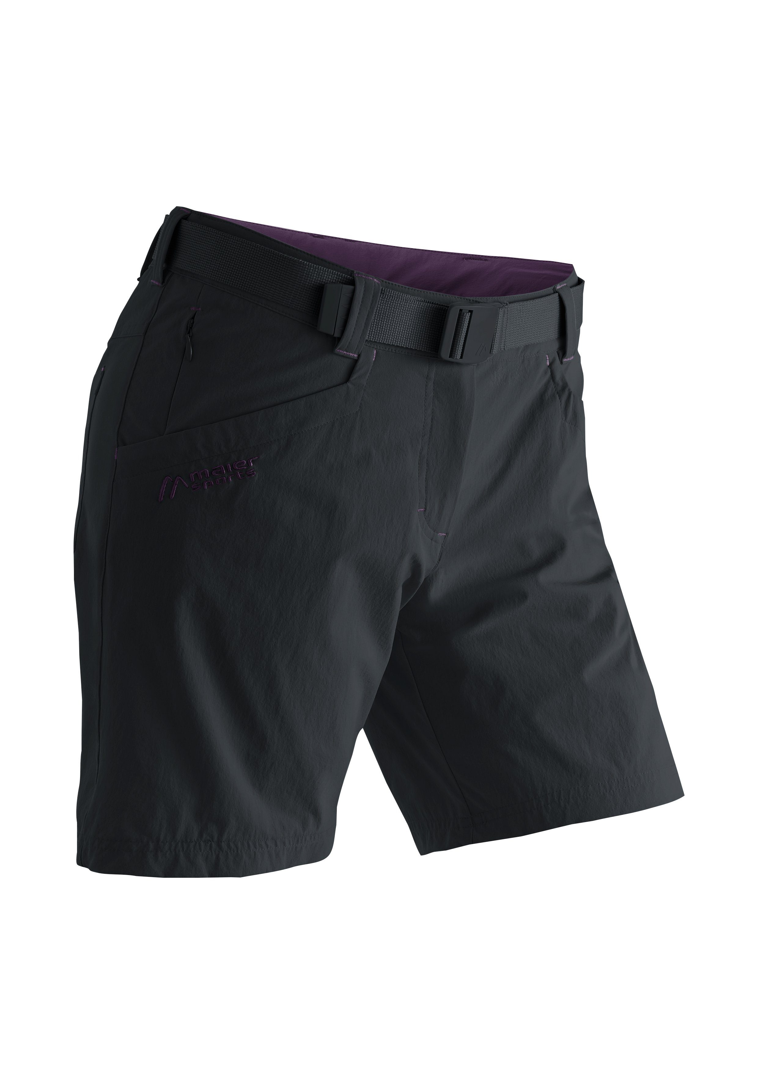 Maier Sports Functionele short Lulaka Shorts Dames shorts, korte wandelbroek, outdoorbroek met 4 zakken, regular fit dames broeken maat 40 zwart