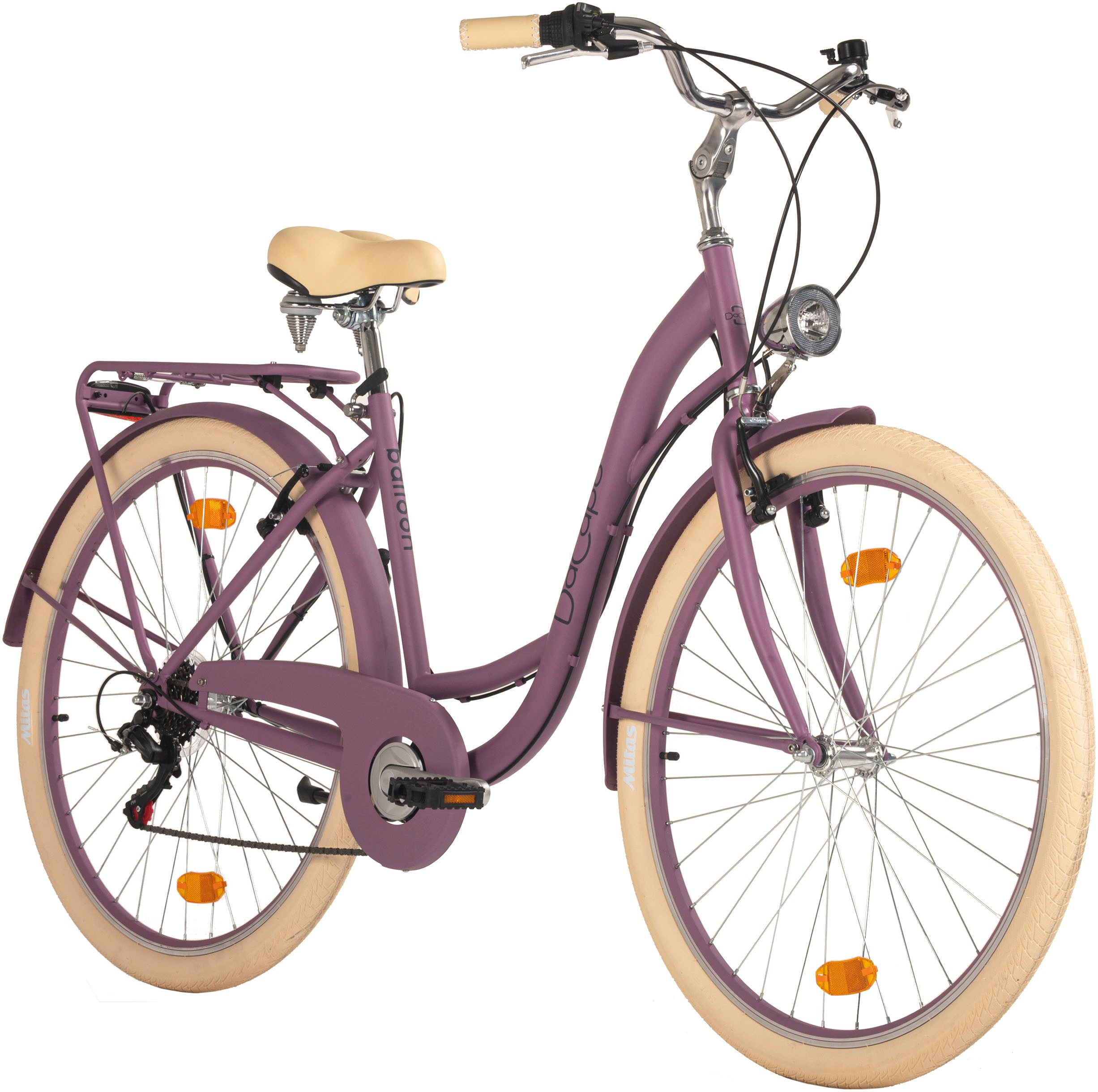 Dacapo Citybike Balloon damesfiets 28'' paars 6 versnellingen 48 cm