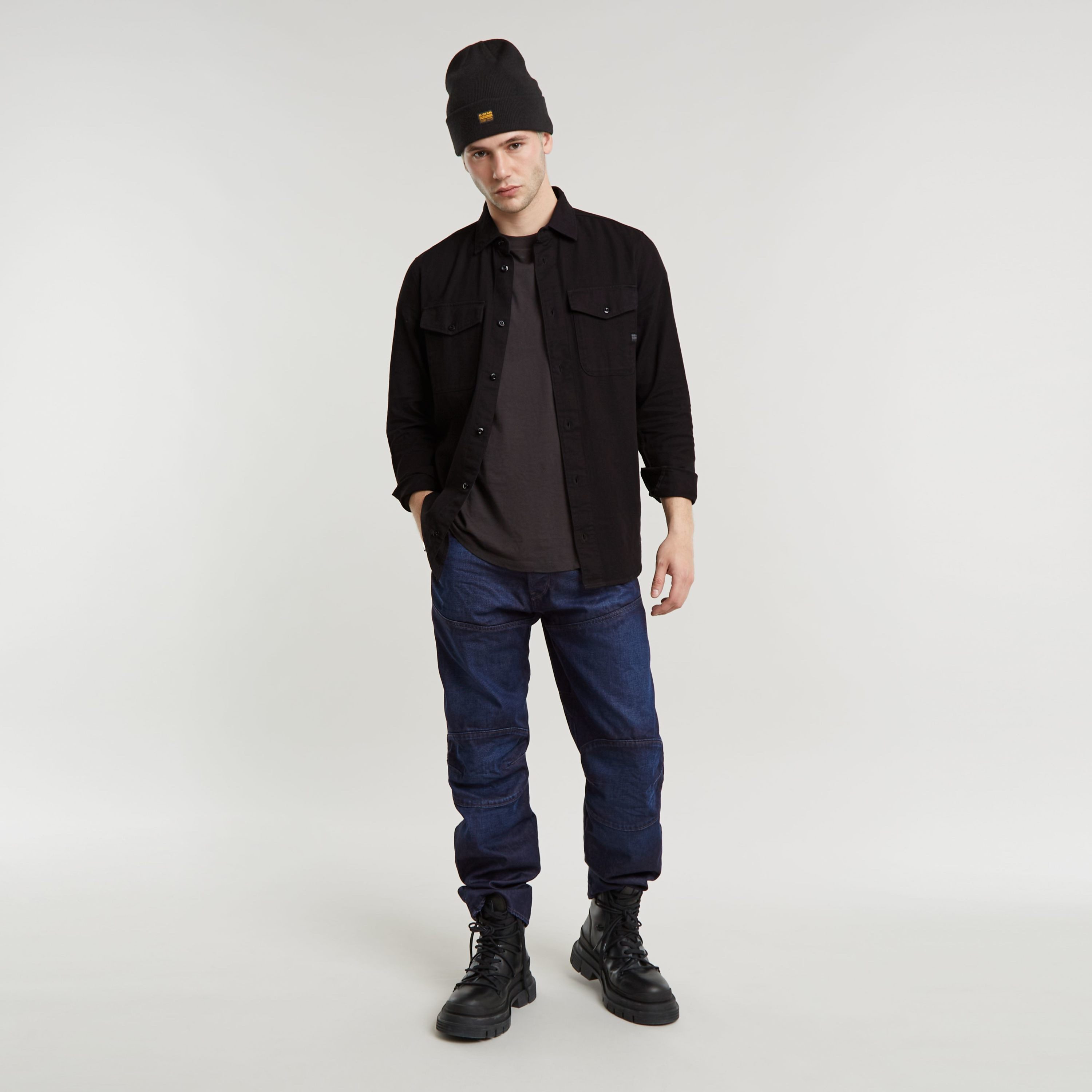 G-Star RAW Jeans overhemd Marine Slim met klepzakken