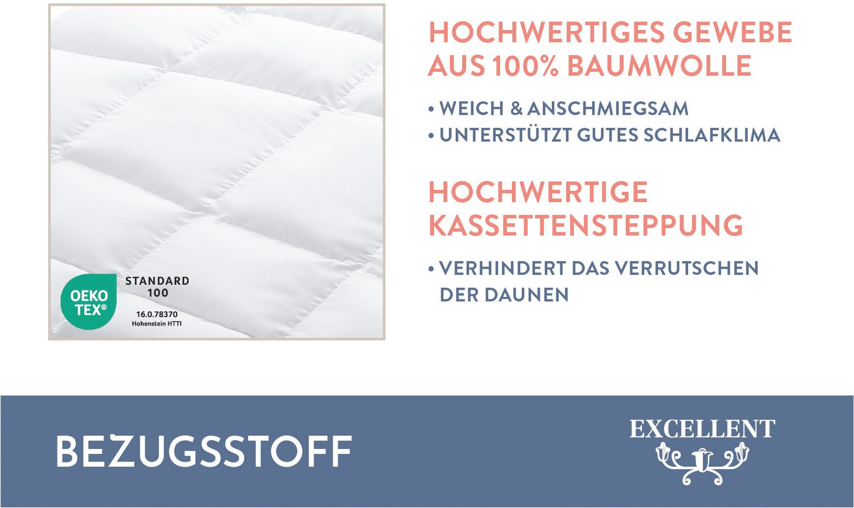 Excellent Donzen dekbed Zürich, dekbedden voor zomer en winter, dekbed 135 x 200 cm, 155 x 200 cm en andere maten, Made in Germany Licht