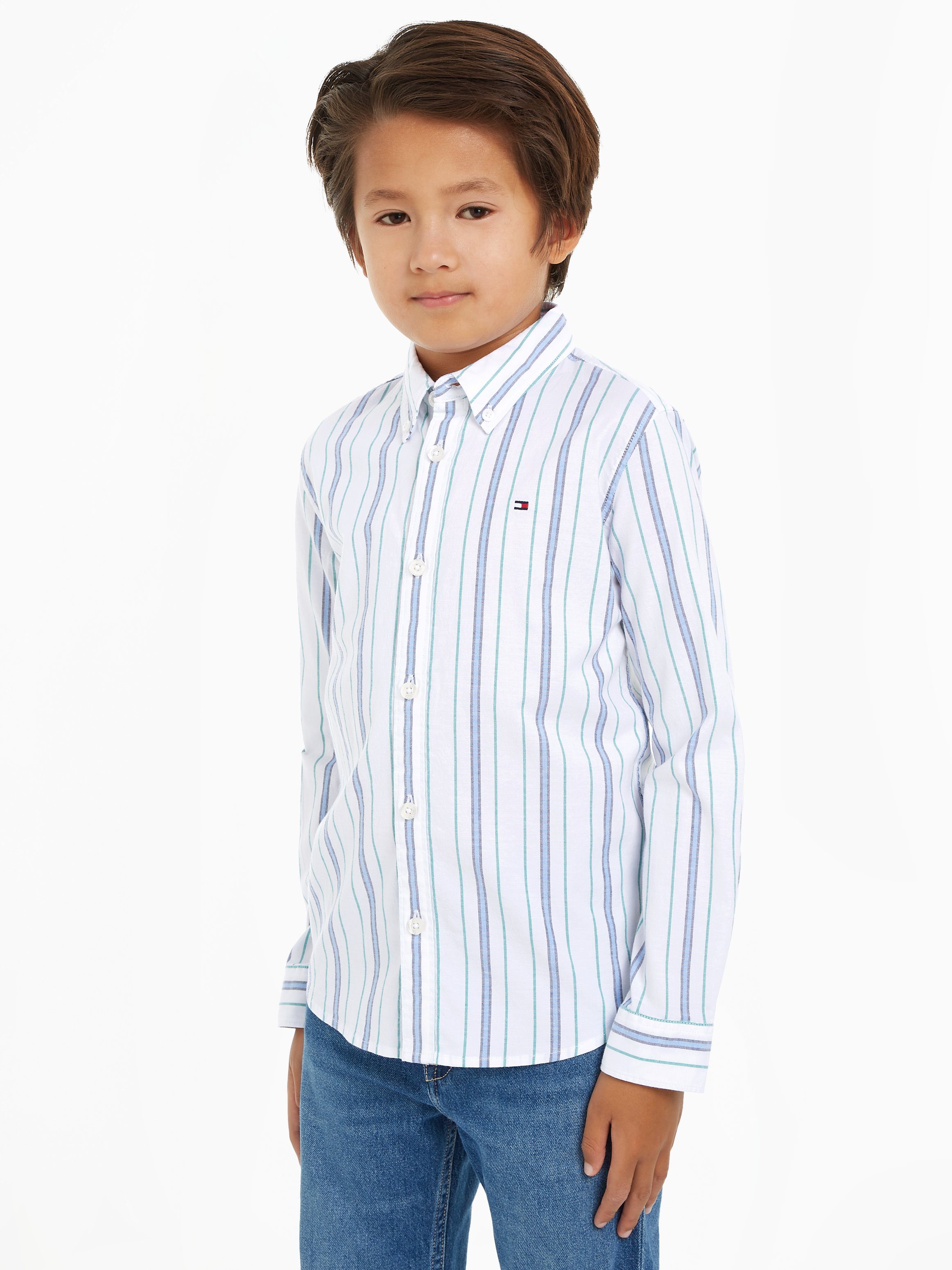 Tommy Hilfiger Overhemd met lange mouwen FLEX ITHACA SHIRT L S Kinderen tot 16 jaar met logostiksel