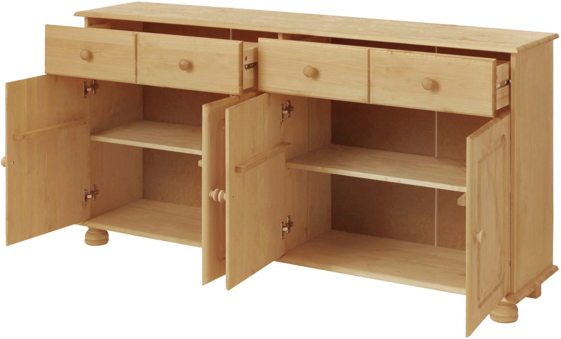 Home affaire Dressoir Mette Commode van massief dennenhout, breedte 156 cm
