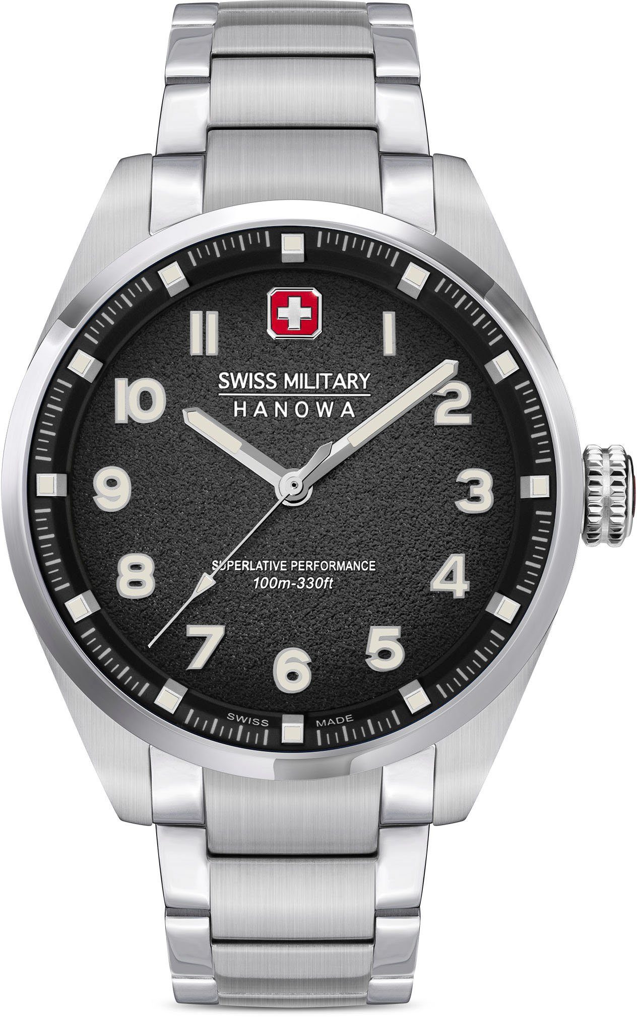 Swiss Military Hanowa Kwartshorloge GREYHOUND, SMWGG0001503 Horloge, herenhorloge, saffierglas, Swiss Made