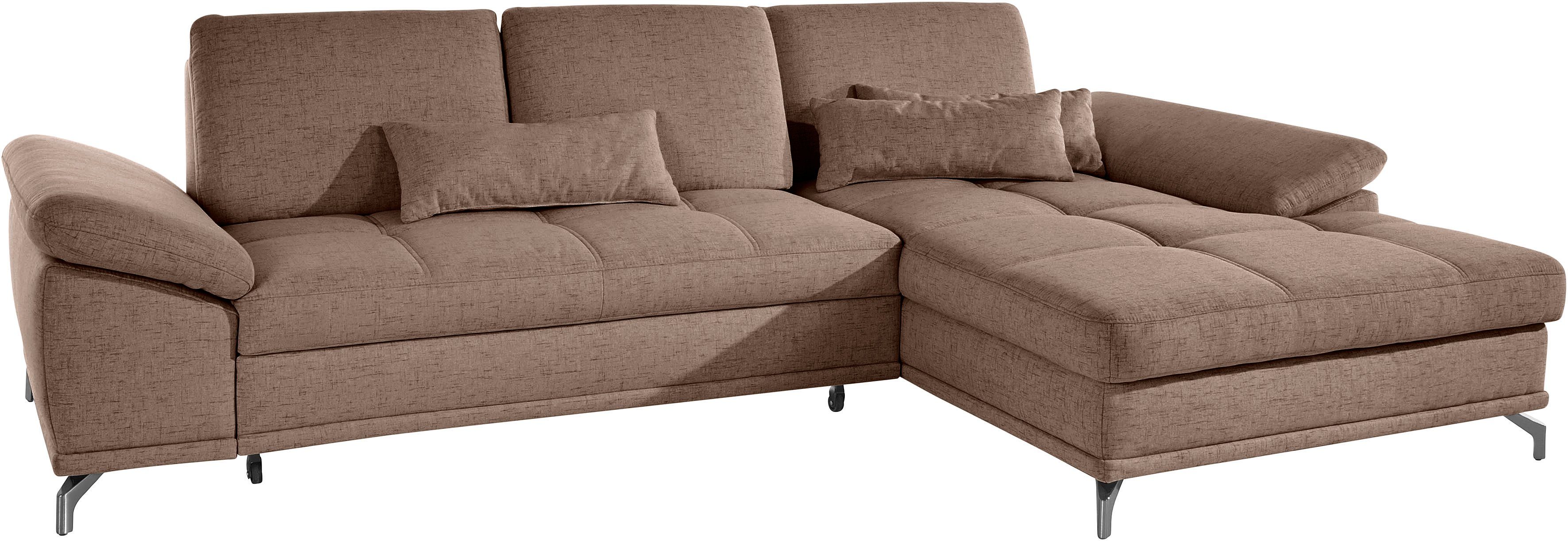 Places of Style Hoekbank Costello L-vorm, met zitdiepteverstelling, armleuningverstelling en