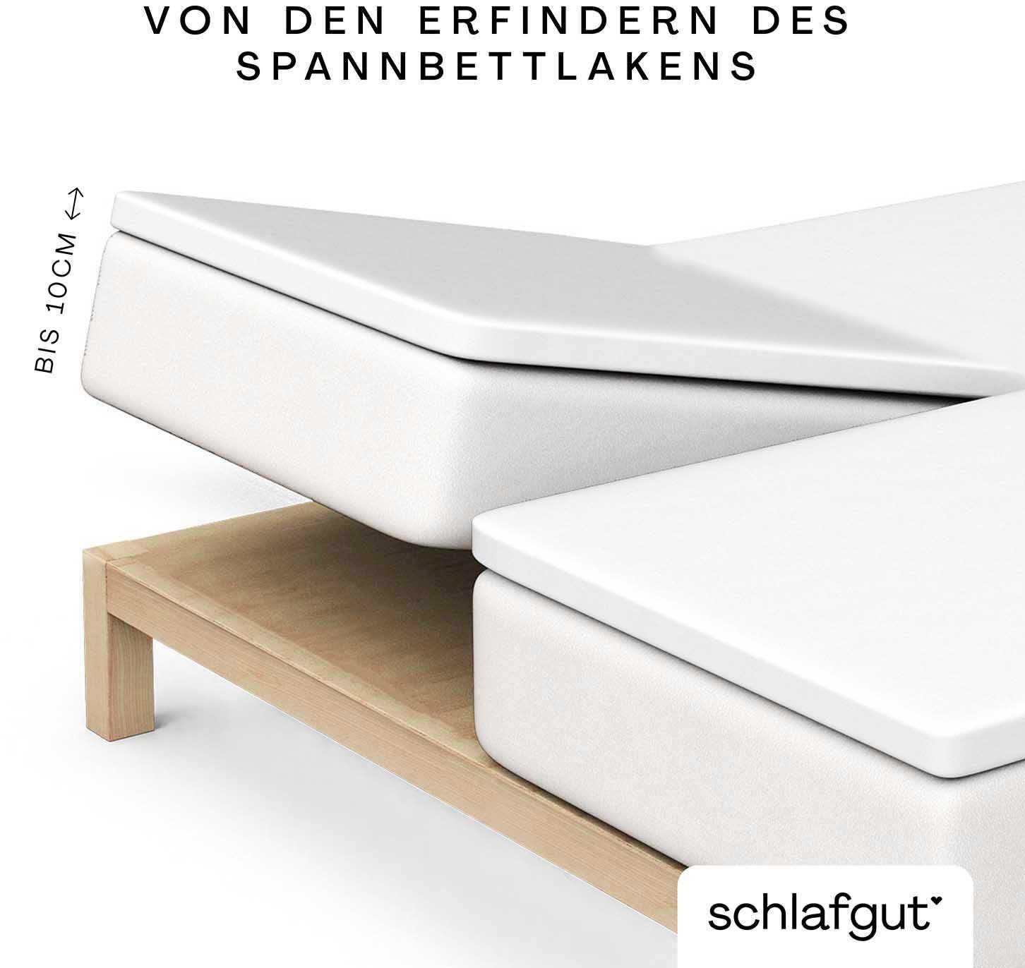 Schlafgut Hoeslaken Pure Split-Topper MADE IN GREEN by OEKO-TEX (1 stuk) hoeslakens wit