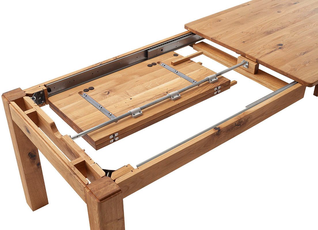 MCA furniture Eettafel ETNA 4-poot tafel Massief hout, doorlopende lamel, blokvoet 10x10 cm, tafelblad 2,5 cm
