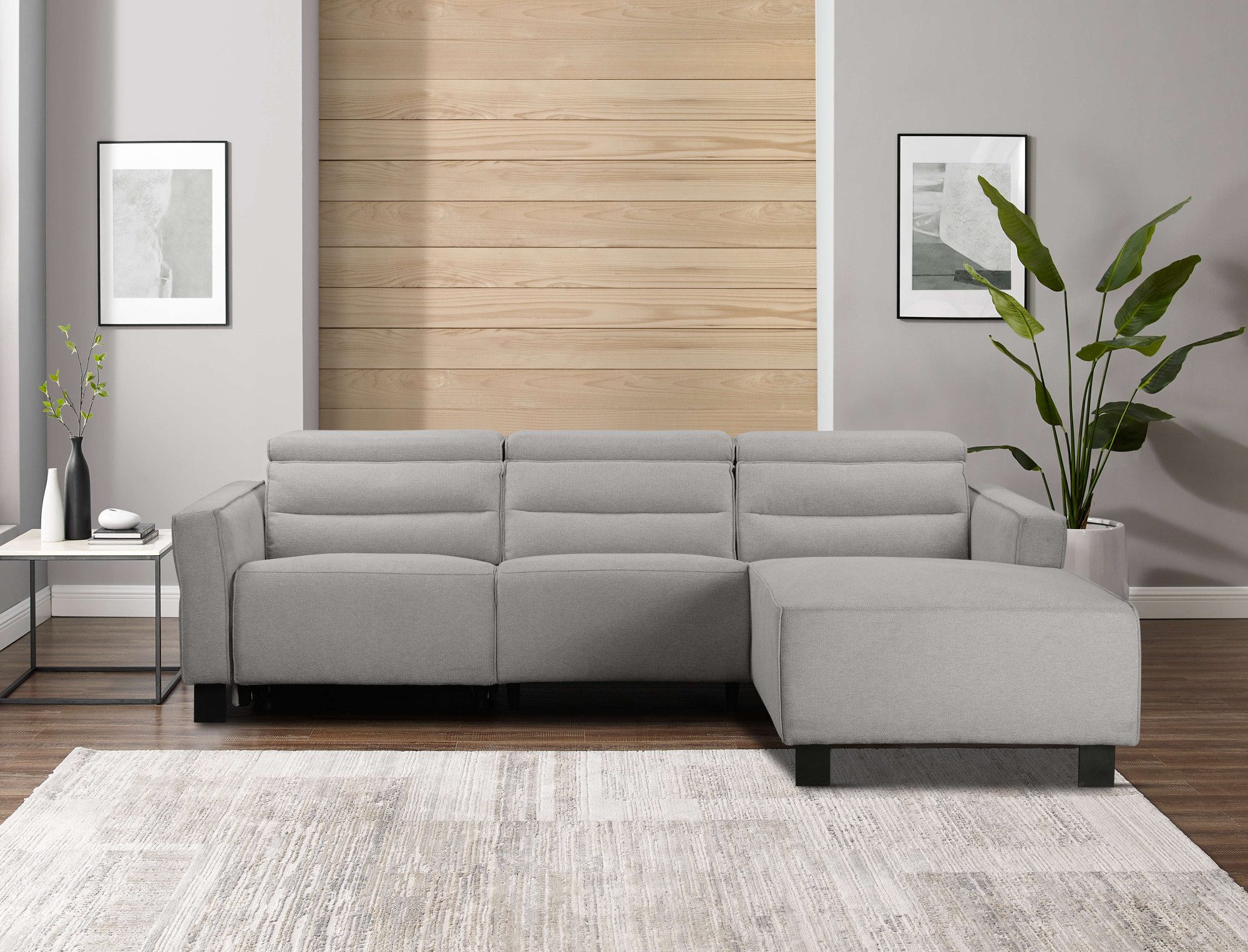Places of Style Hoekbank Carpari, L-vorm, 263 cm, handmatige of elektrische relaxfunctie