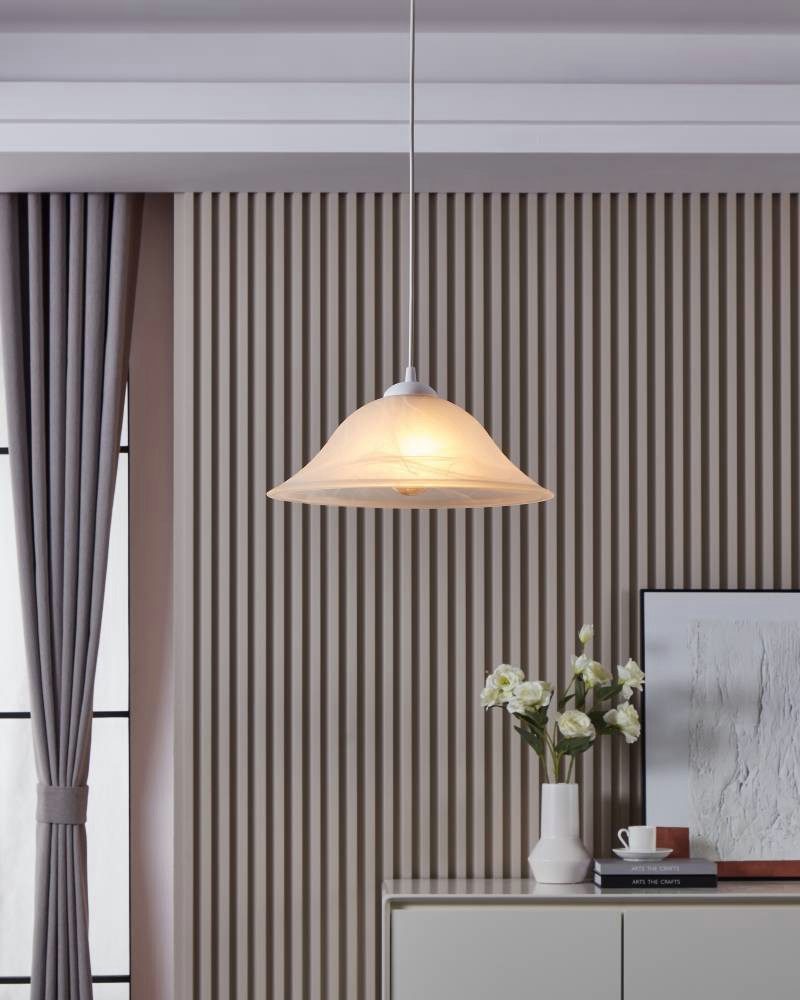 EGLO Hanglamp Albany wit / ø35 x h110 cm / excl. 1x e27 (elk max. 60 w) / eettafel / keuken (1 stuk)