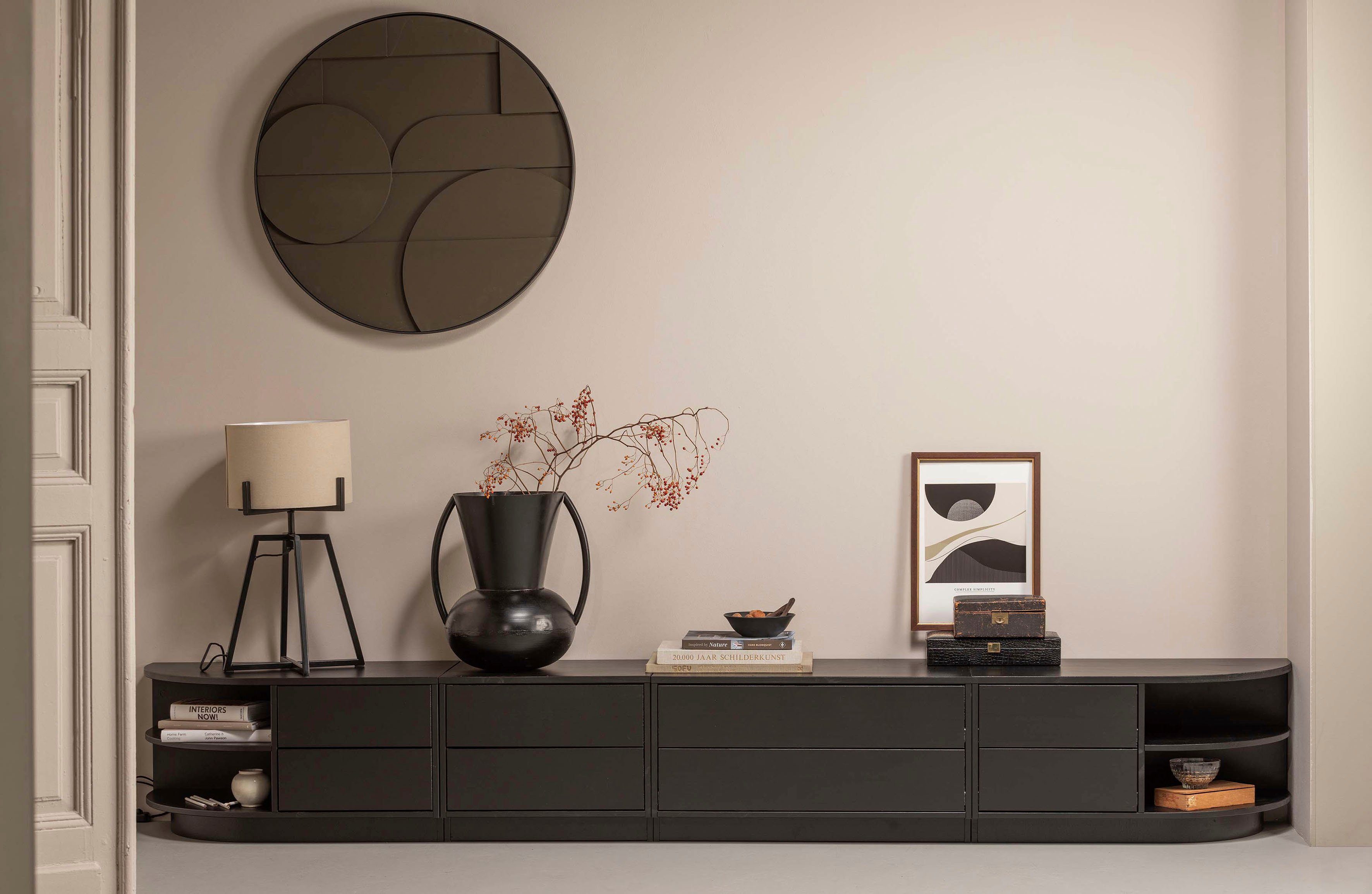 WOOOD Tv-meubel Finca, commode met afgerond afsluitend rek met modern push-to-open systeem, breedte 78 cm