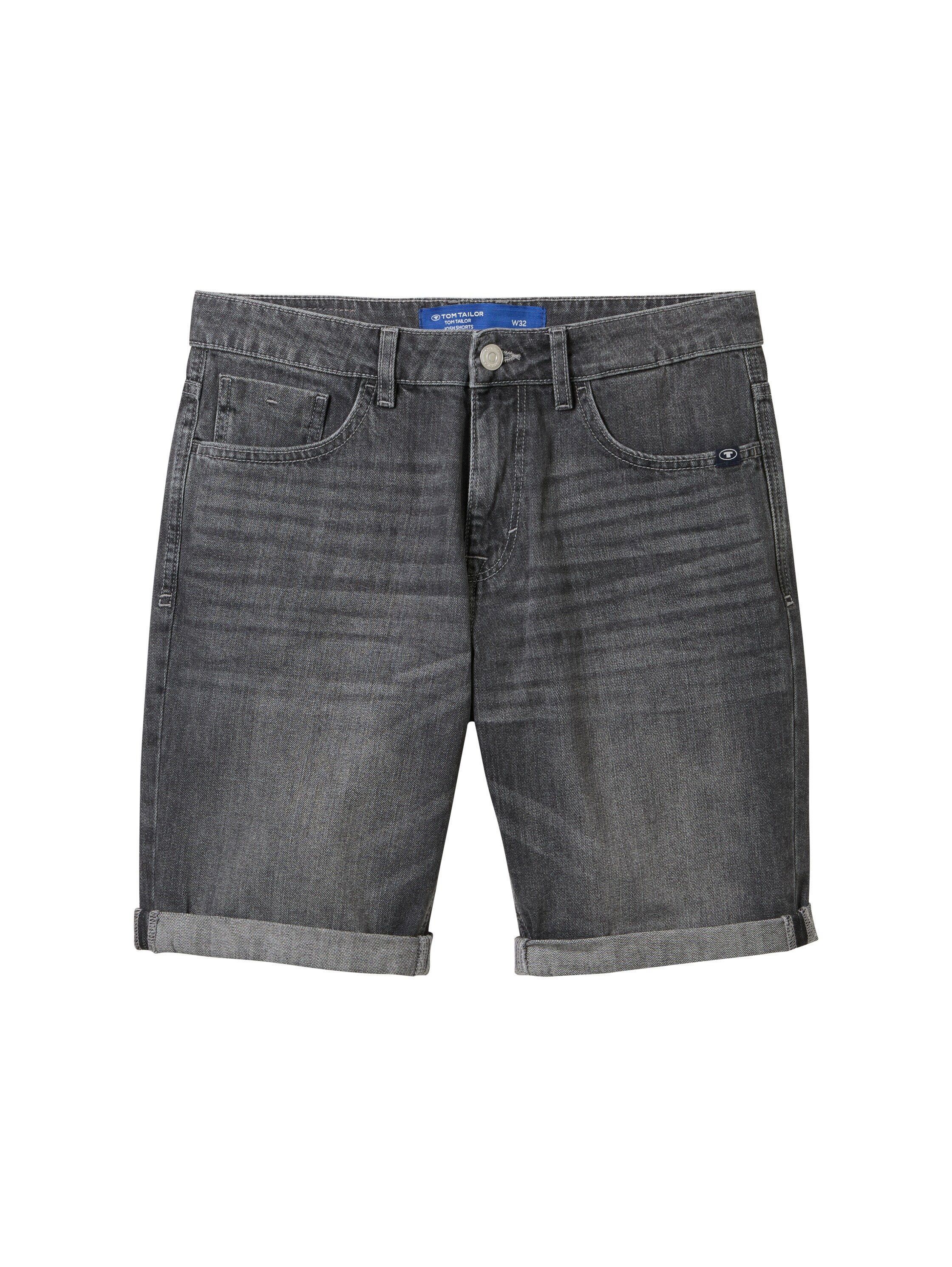 Tom Tailor Jeansbermuda Josh met merklabel